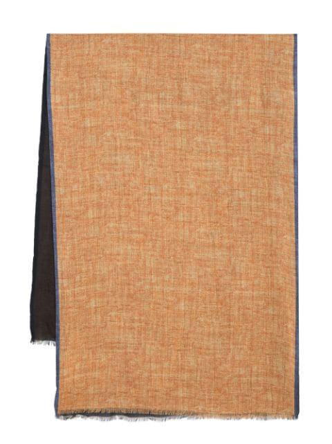 two-tone frayed scarf by DELL'OGLIO