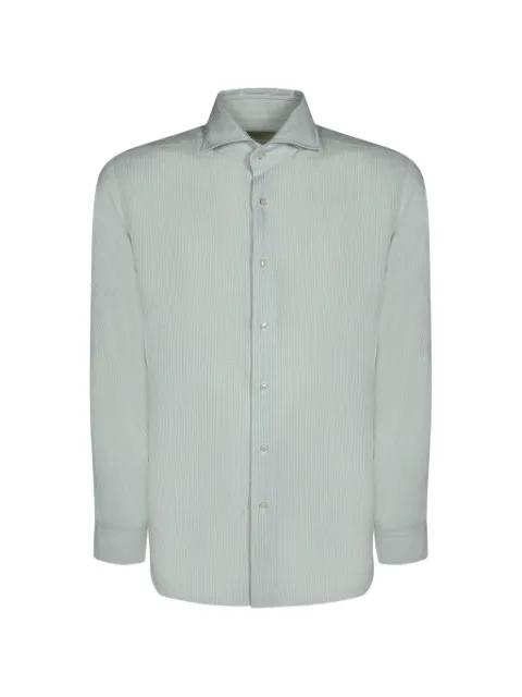 vertical-stripe spread-collar shirt by DELL'OGLIO
