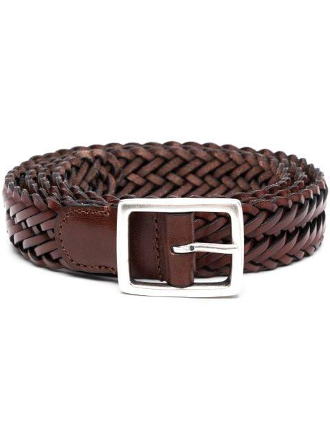 woven leather belt by DELL'OGLIO