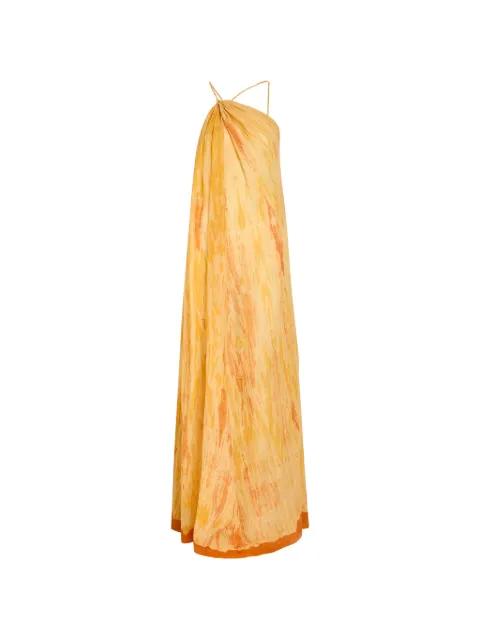 Amaya abstract-print gathered maxi dress by DELOS