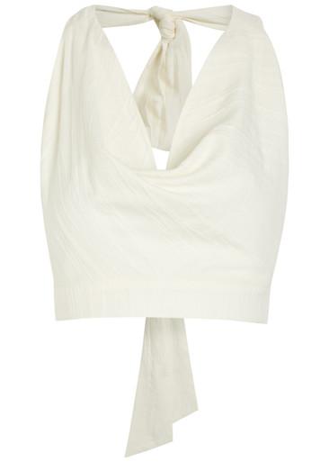 Ayla textured woven crop top by DELOS