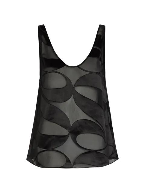Mira velvet-devoré sheer top by DELOS