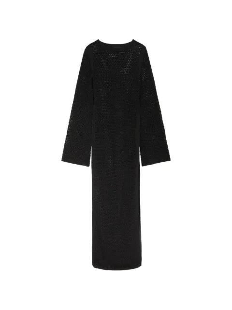 open-knit long-sleeve maxi dress by DELOS