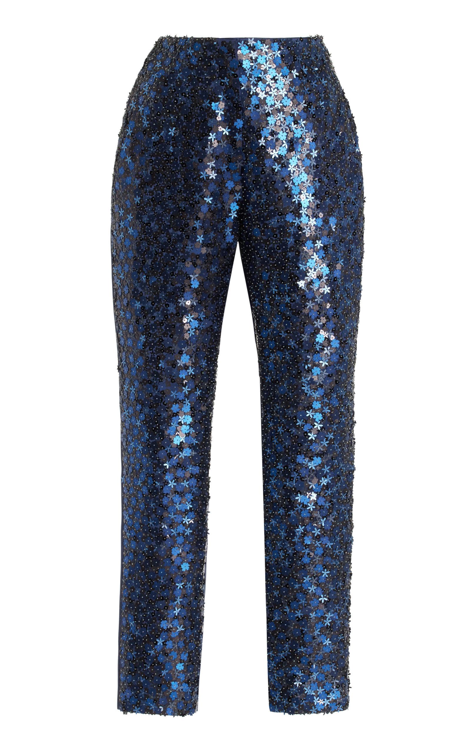 DELPOZO Sequined Satin Straight-Leg Pants - Moda Operandi by DELPOZO