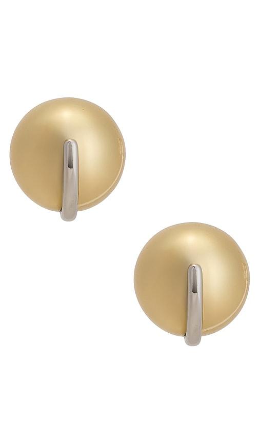 Demarson Jane Oversized Stud Earrings in Metallic Gold by DEMARSON