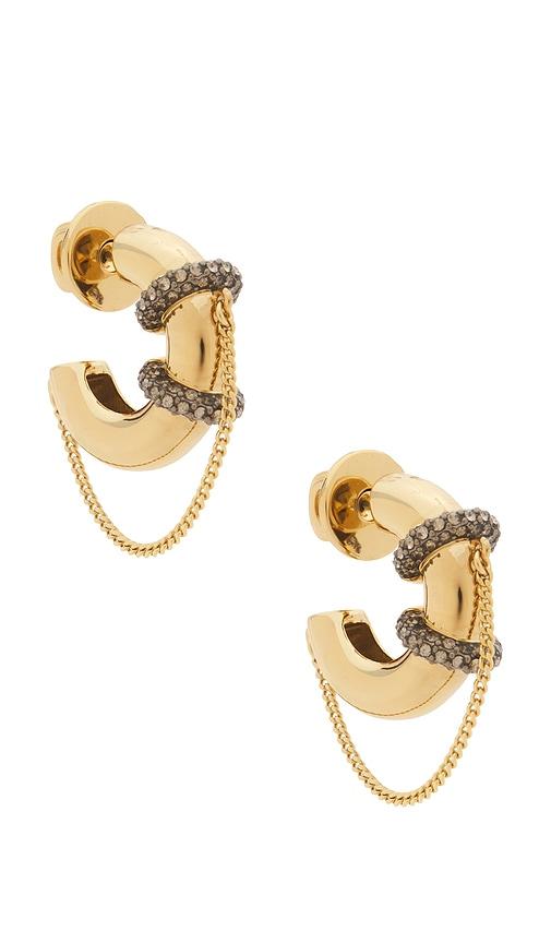 Demarson Molly Hoops Earring in Metallic Gold by DEMARSON