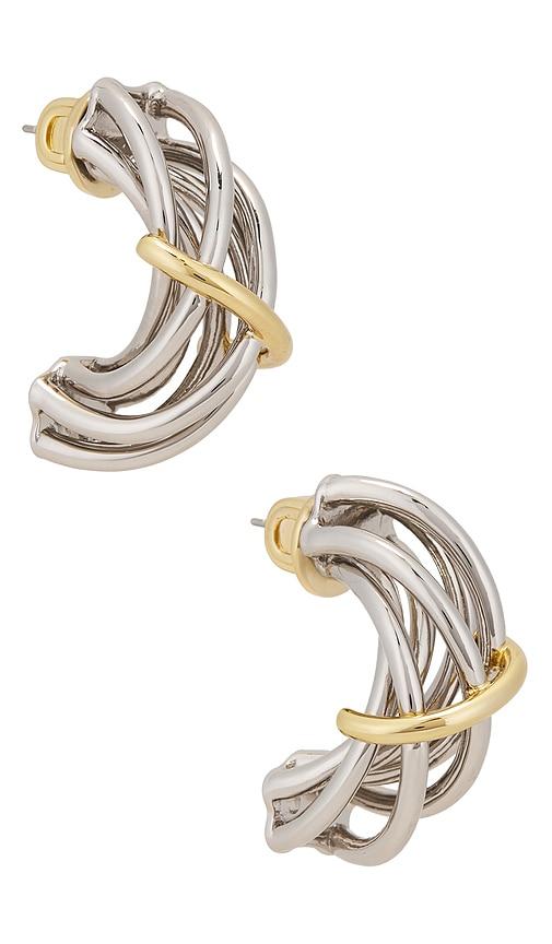 Demarson Sloane Earrings in Metallic Gold by DEMARSON