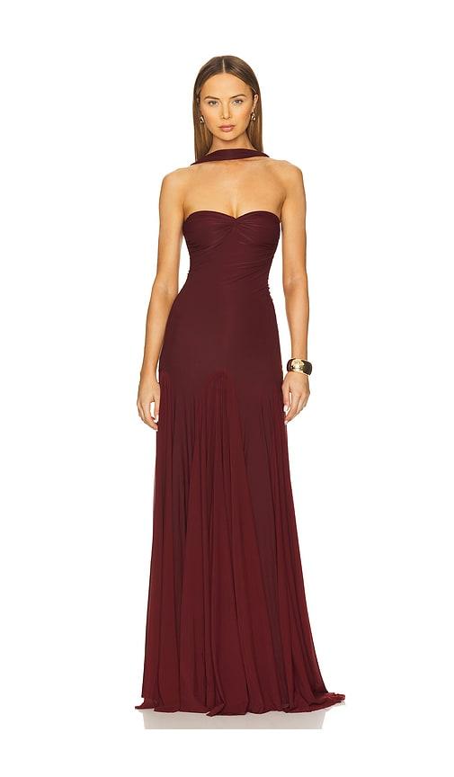 Deme by Gabriella Berta Dress in Burgundy by DEME BY GABRIELLA