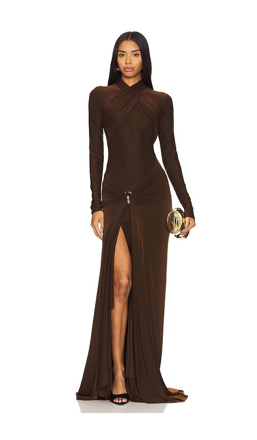 Deme by Gabriella June Gown in Brown by DEME BY GABRIELLA