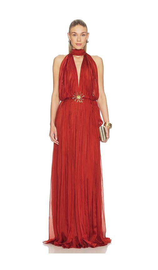Deme by Gabriella The Melania Dress in Brick by DEME BY GABRIELLA
