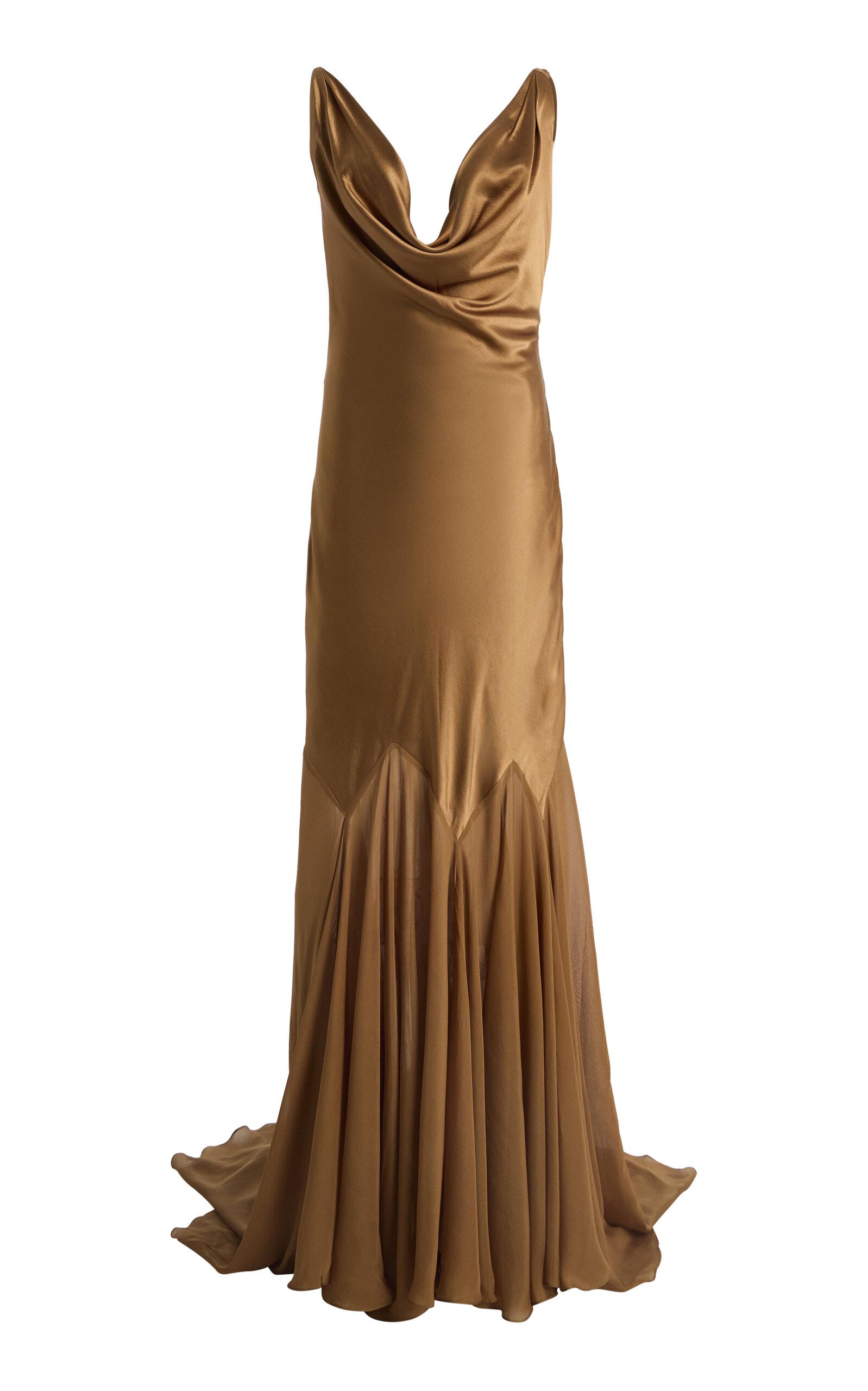 DEME Exclusive The Colleen Cowl-Neck Chiffon Gown - Moda Operandi by DEME