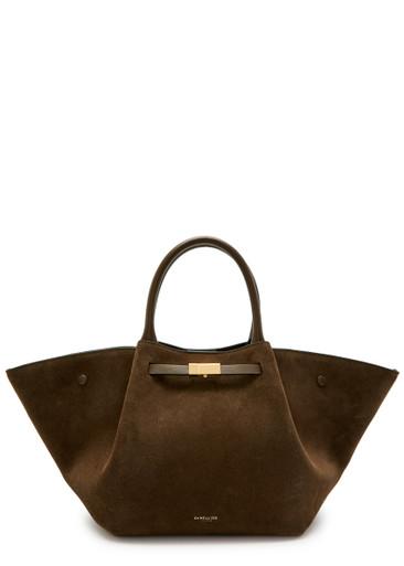 The Midi New York suede tote bag by DEMELLIER
