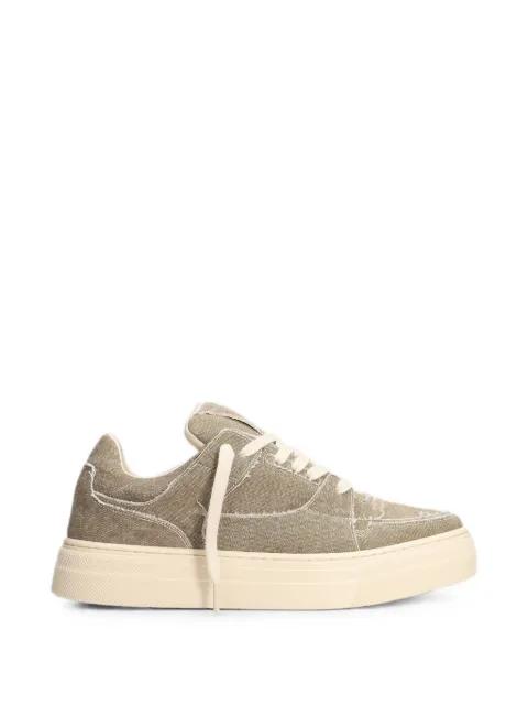frayed-edge panelled sneakers by DEMNA