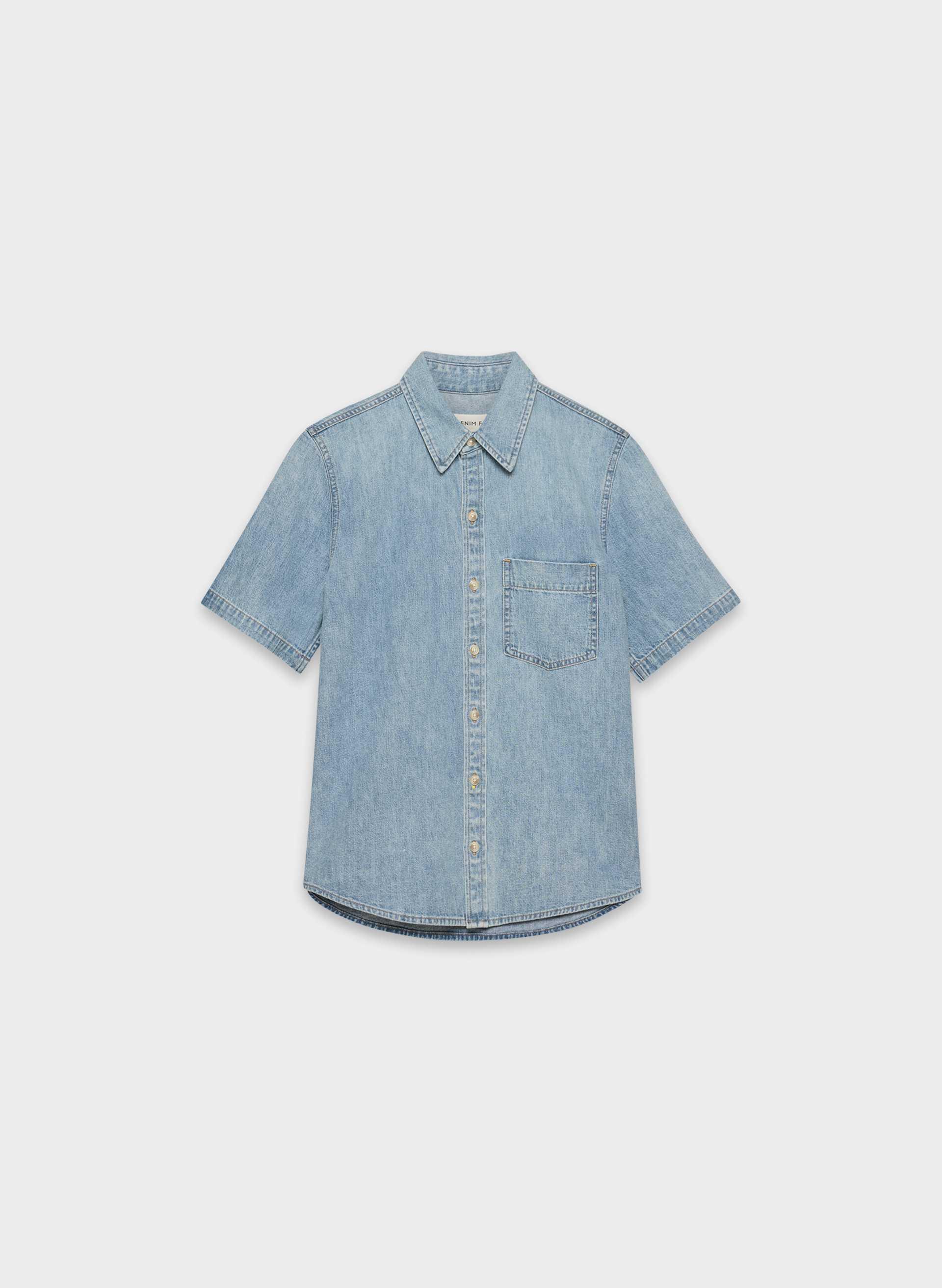 THE '90S VINTAGE SHORTSLEEVE DENIM SHIRT by DENIM FORUM
