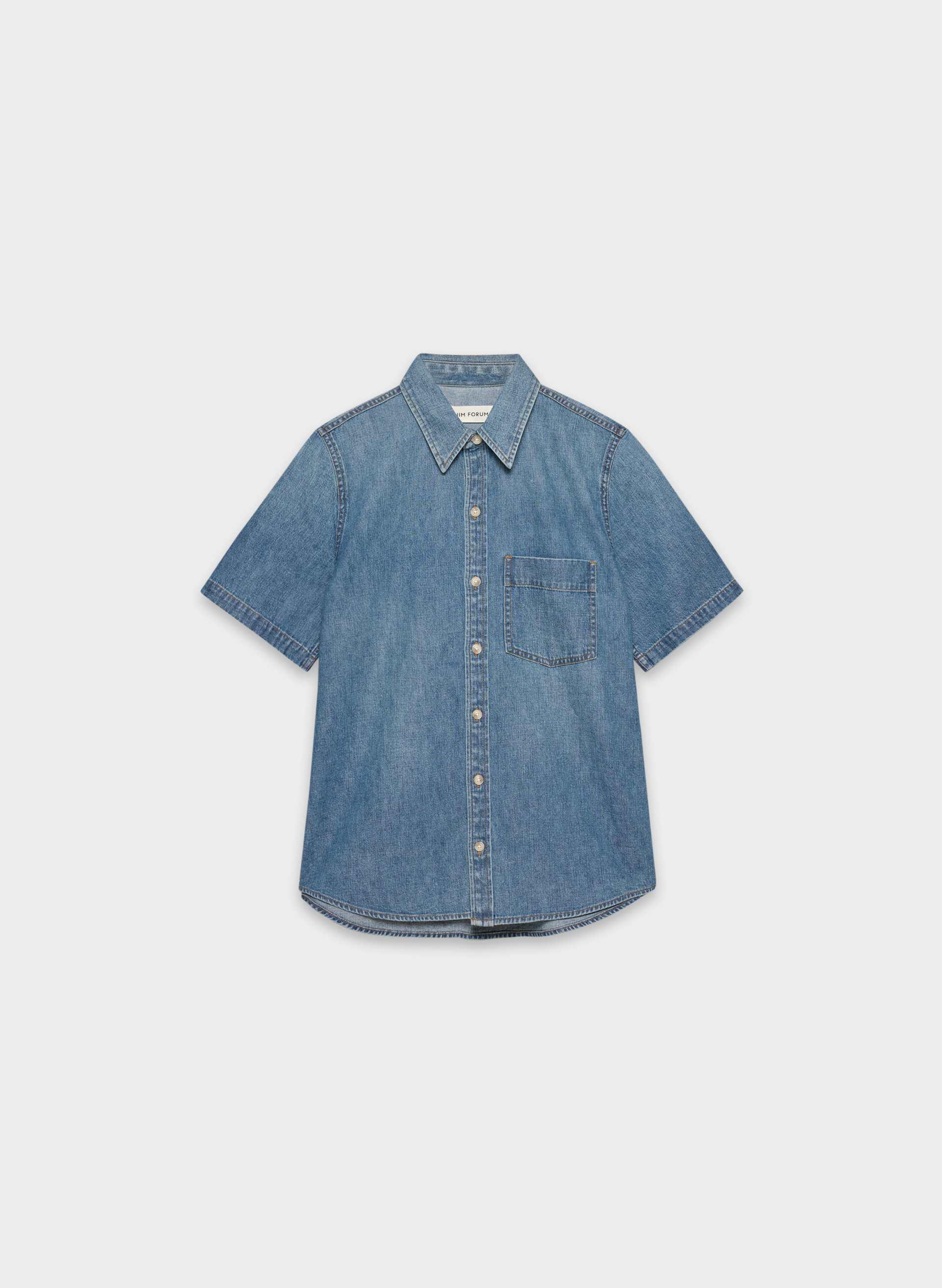THE '90S VINTAGE SHORTSLEEVE DENIM SHIRT by DENIM FORUM