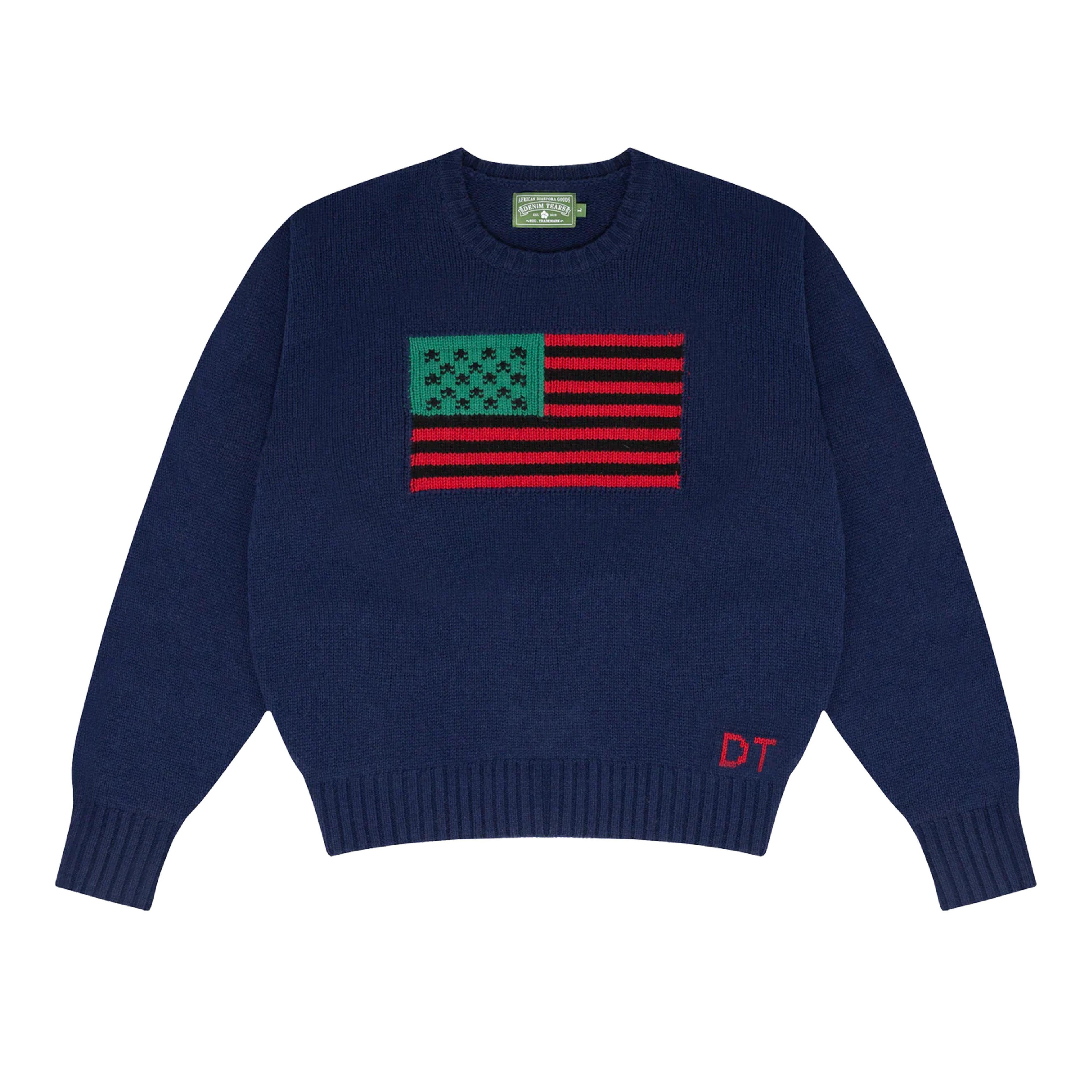 Denim Tears - 1619 Pan African Flag Sweater - (Navy) by DENIM TEARS