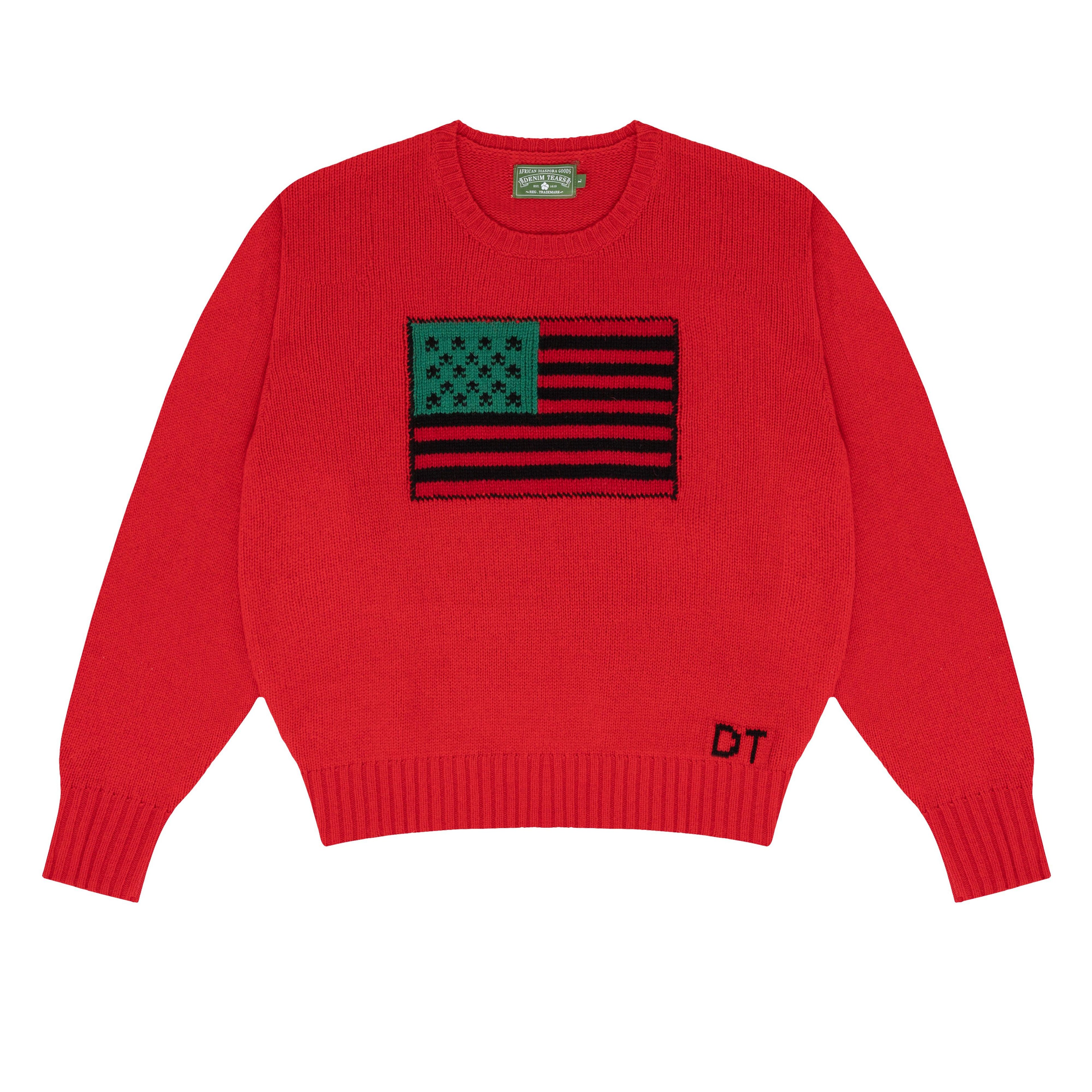 Denim Tears - 1619 Pan African Flag Sweater - (Red) by DENIM TEARS