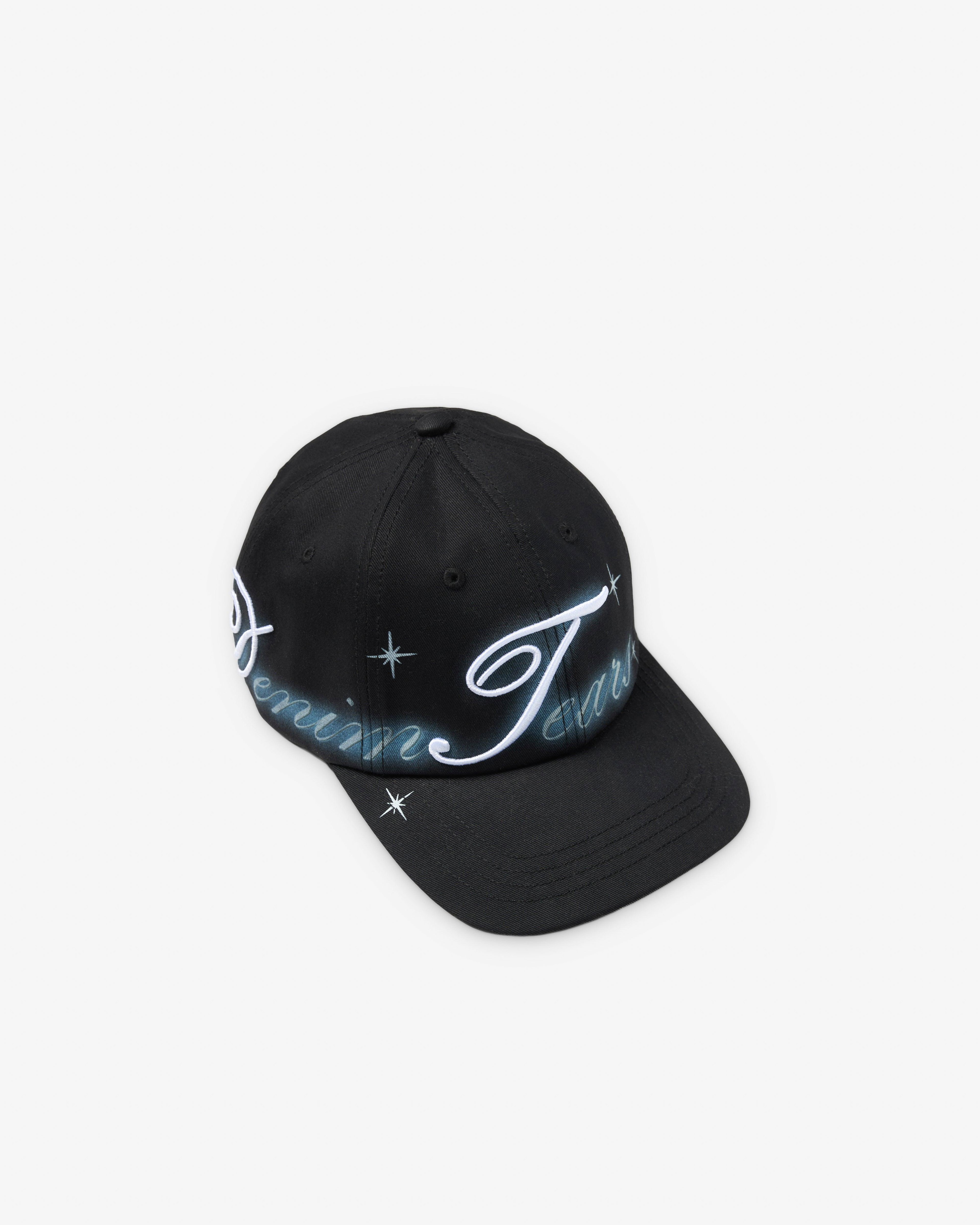 Denim Tears - Airbrushed DT Logo Cap - (Black) by DENIM TEARS