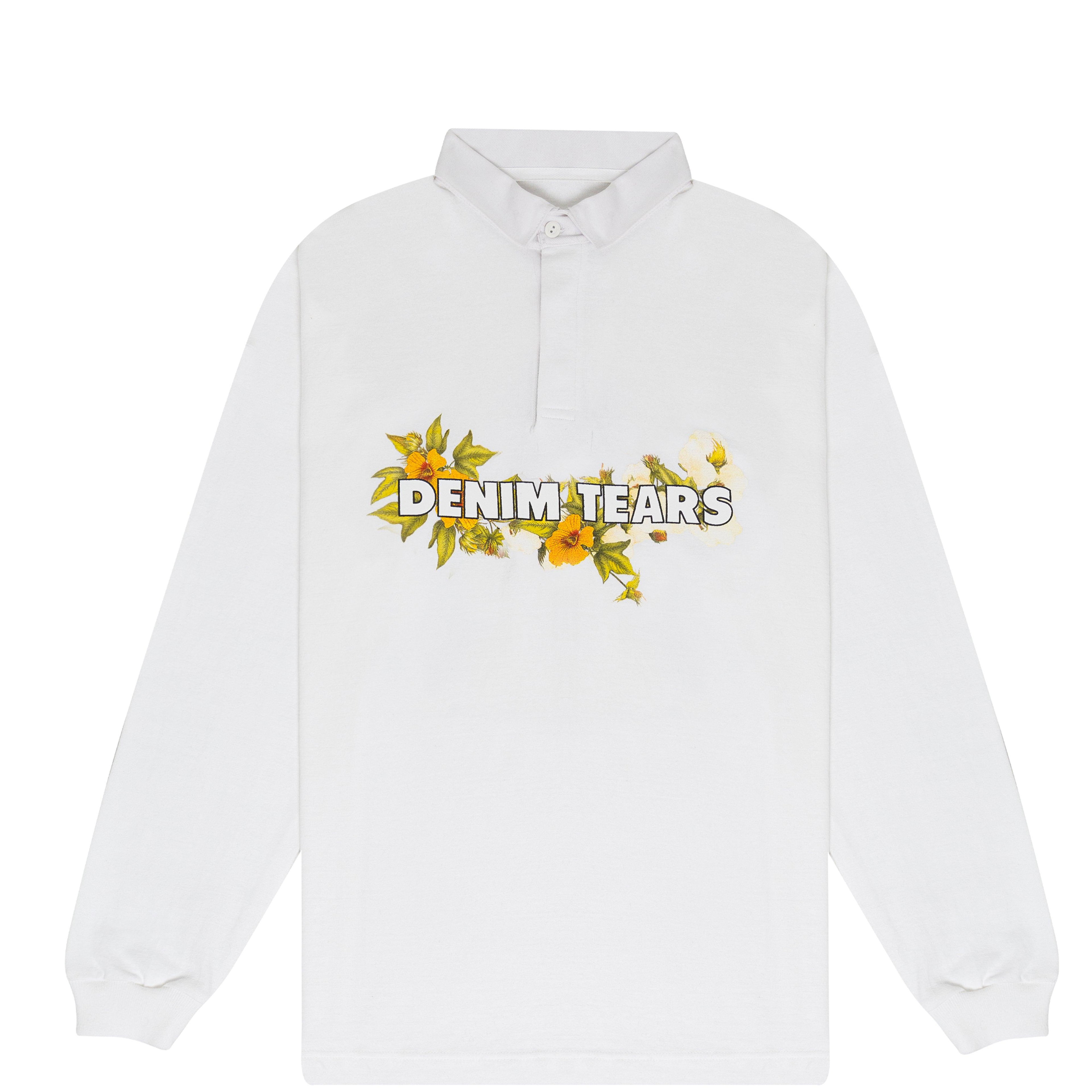Denim Tears - Black Madonna Rugby Shirt - (White) by DENIM TEARS
