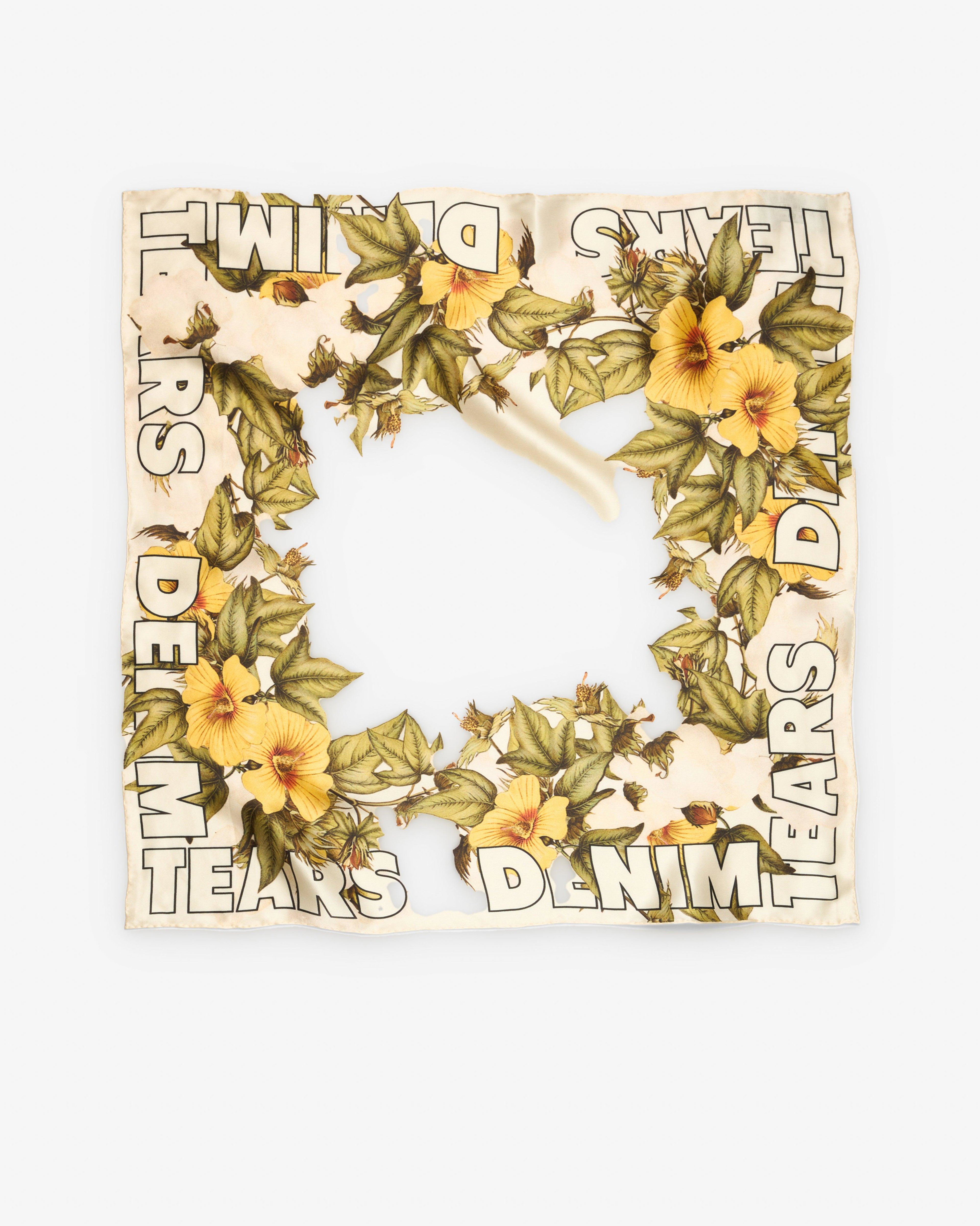 Denim Tears -  DT Floral Silk Bandana - (Cream) by DENIM TEARS