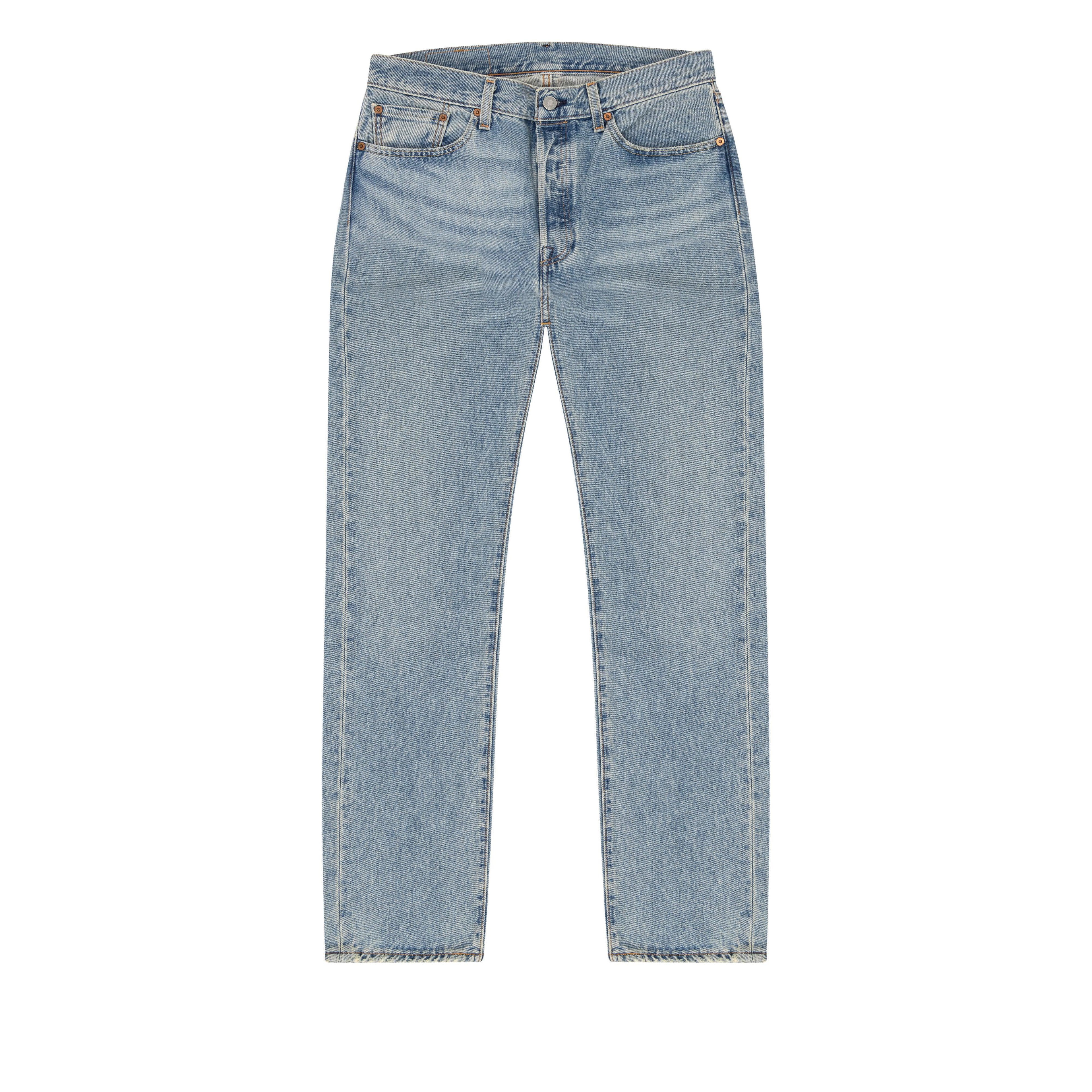 Denim Tears - DT Metallic Gold Script 501 - (Light Wash) by DENIM TEARS