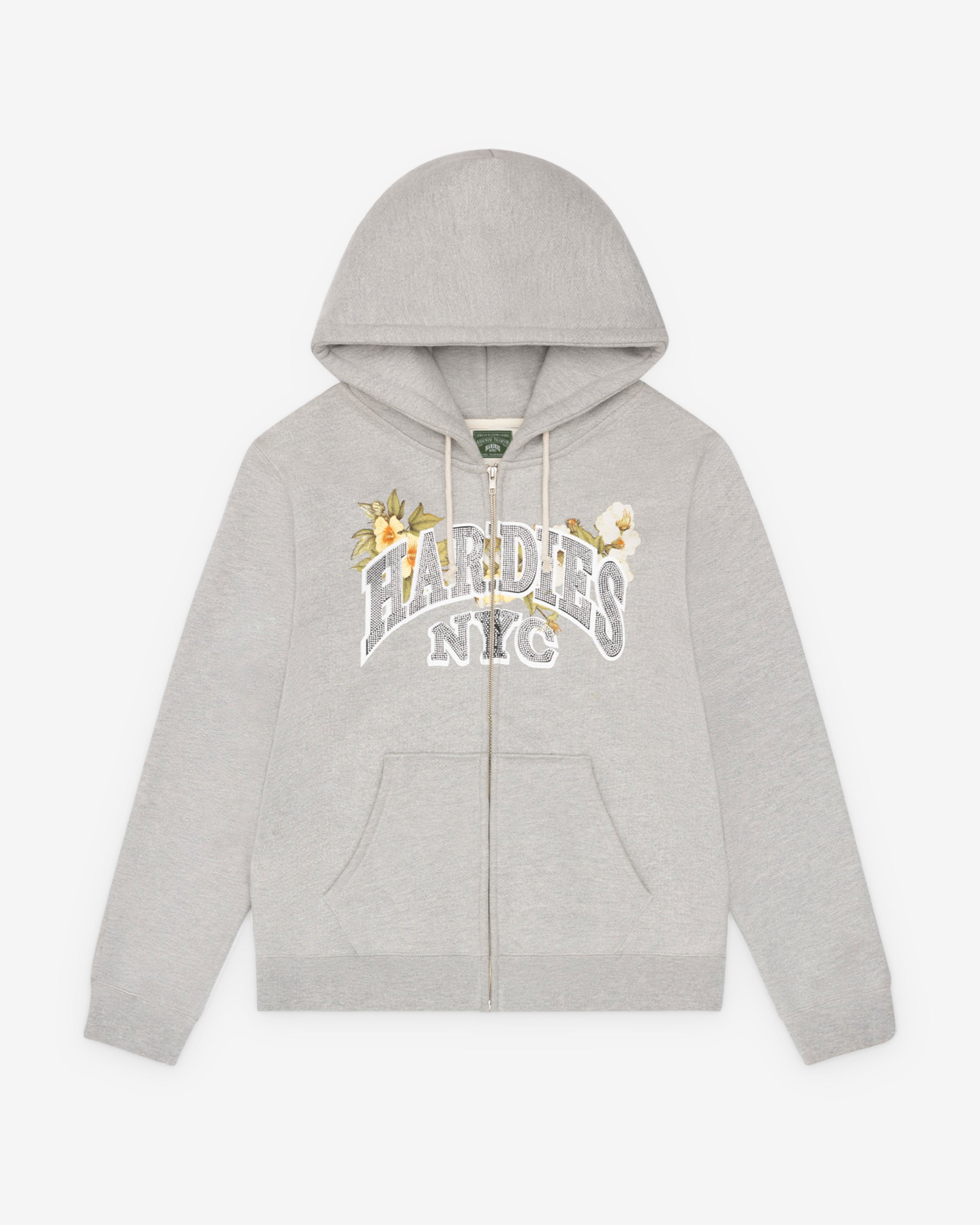 Denim Tears - Hardies Men's Zip Hoodie - (Grey) by DENIM TEARS Denim Tears - Hardies Men's Zip Hoodie - (Grey) by DENIM TEARS