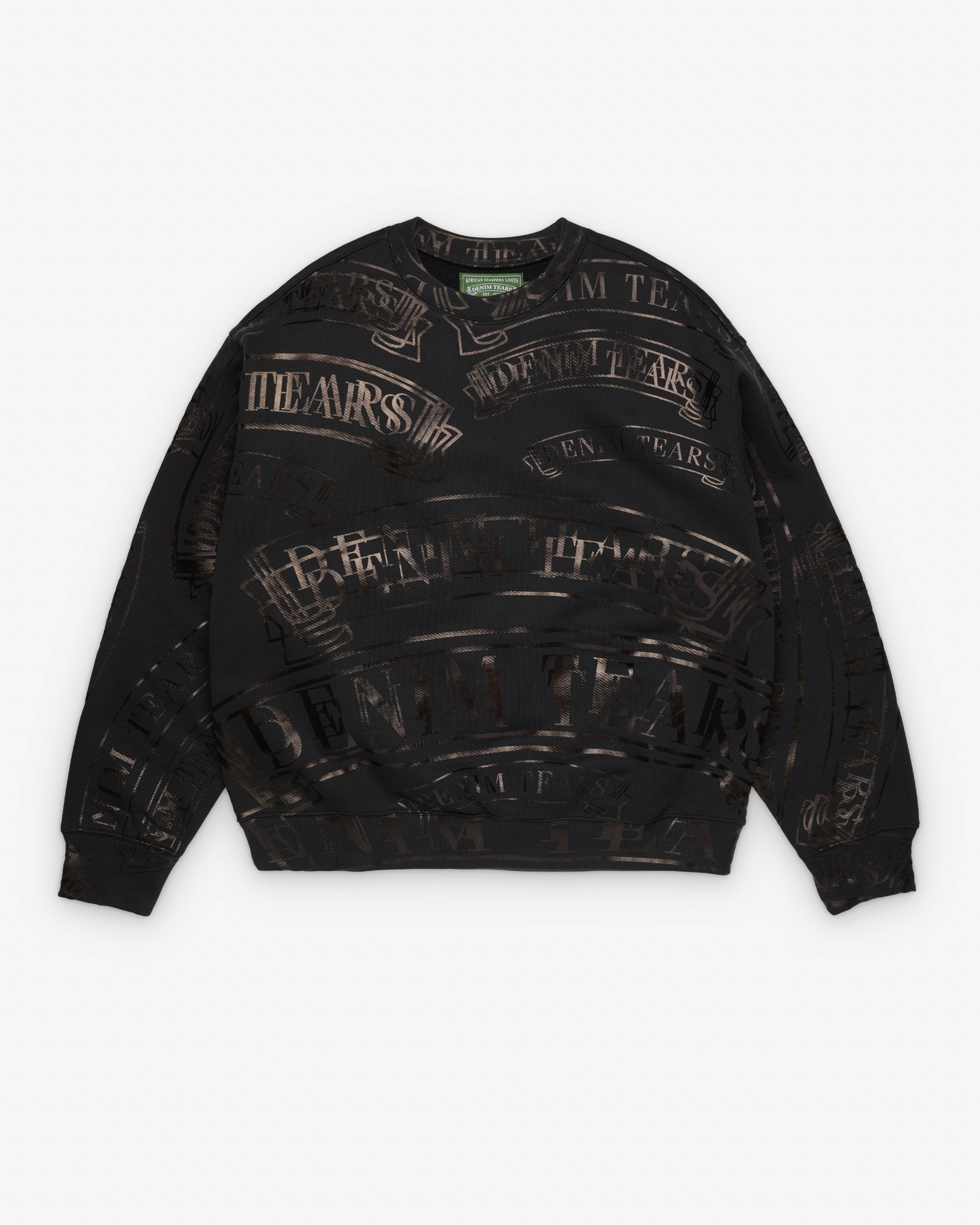 Denim Tears - Men's ADG Banner Crewneck - (Black) by DENIM TEARS