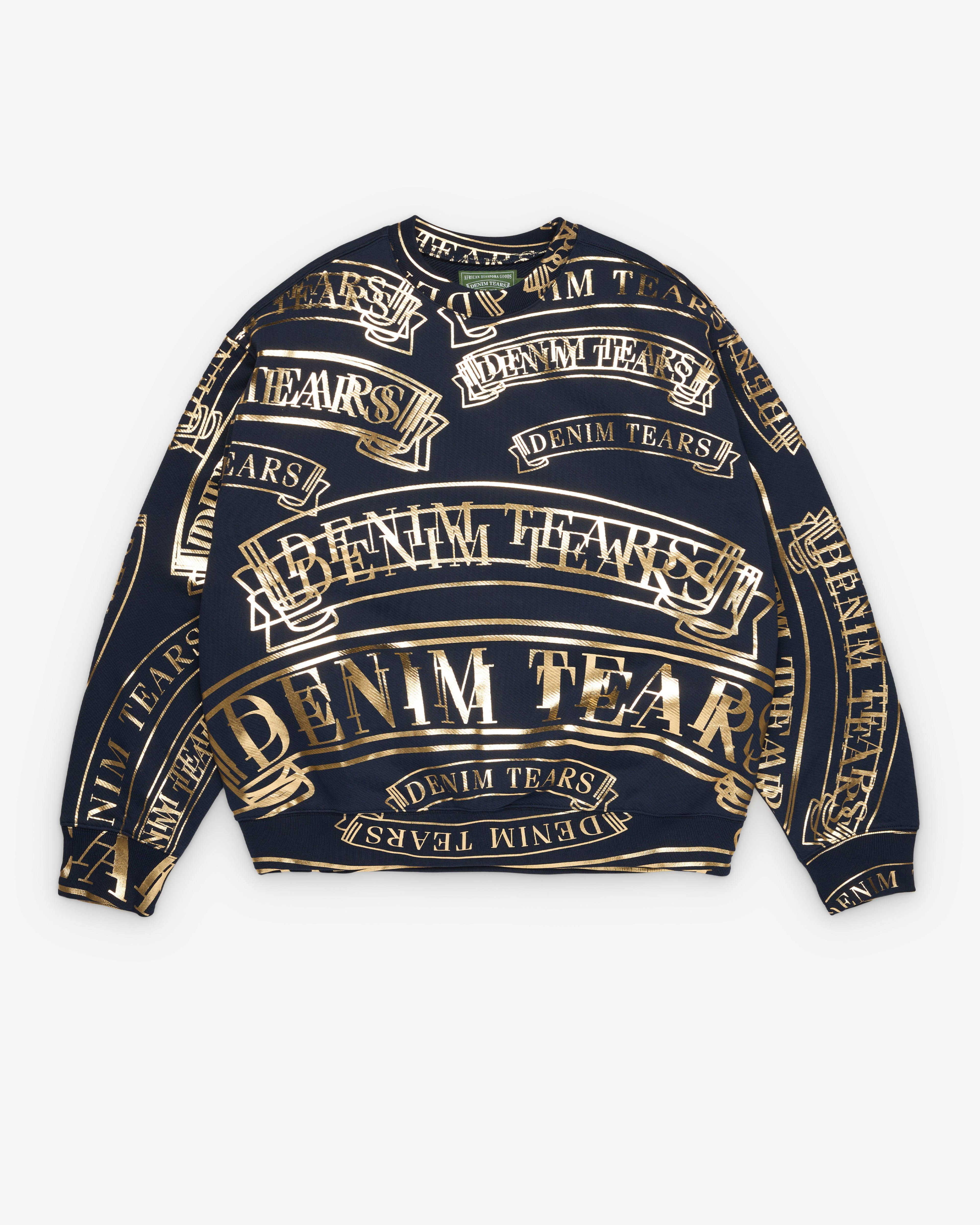 Denim Tears - Men's ADG Banner Crewneck - (Navy) by DENIM TEARS
