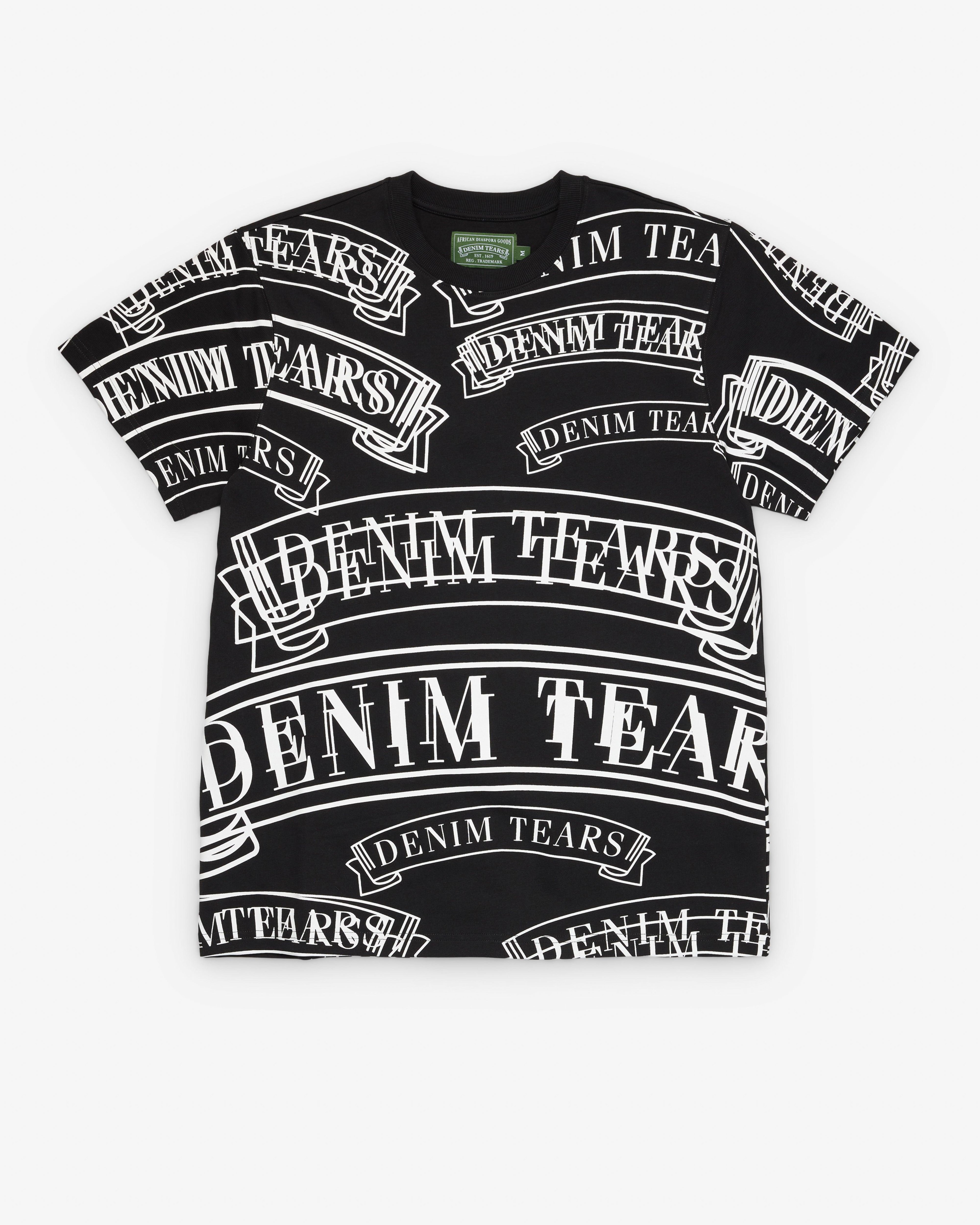 Denim Tears - Men's ADG Banner Print T-Shirt - (Black) by DENIM TEARS