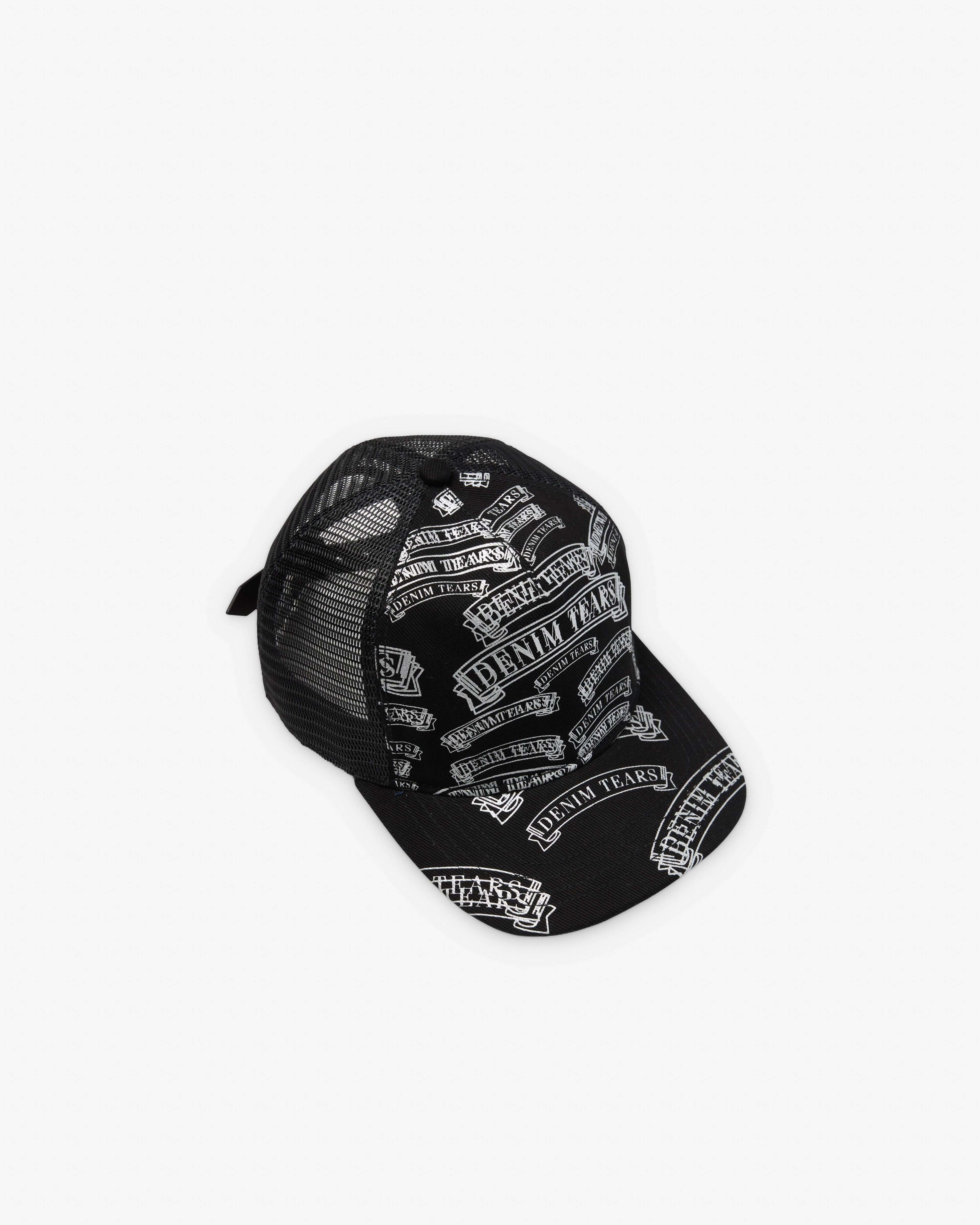 Denim Tears - Men's ADG Stamp Pattern Trucker Hat - (Black) by DENIM TEARS
