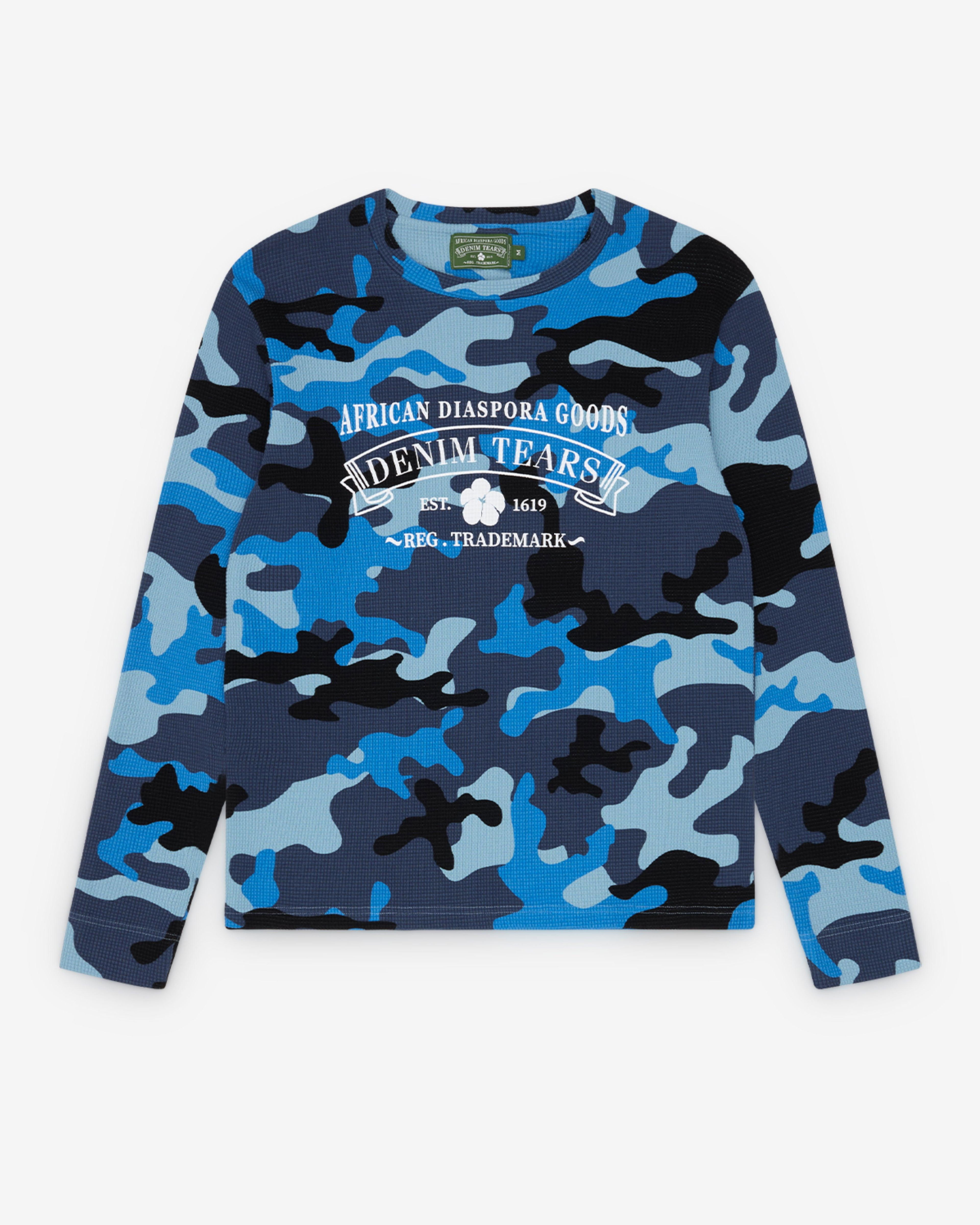 Denim Tears - Men's ADG Thermal - (Blue Camo) by DENIM TEARS