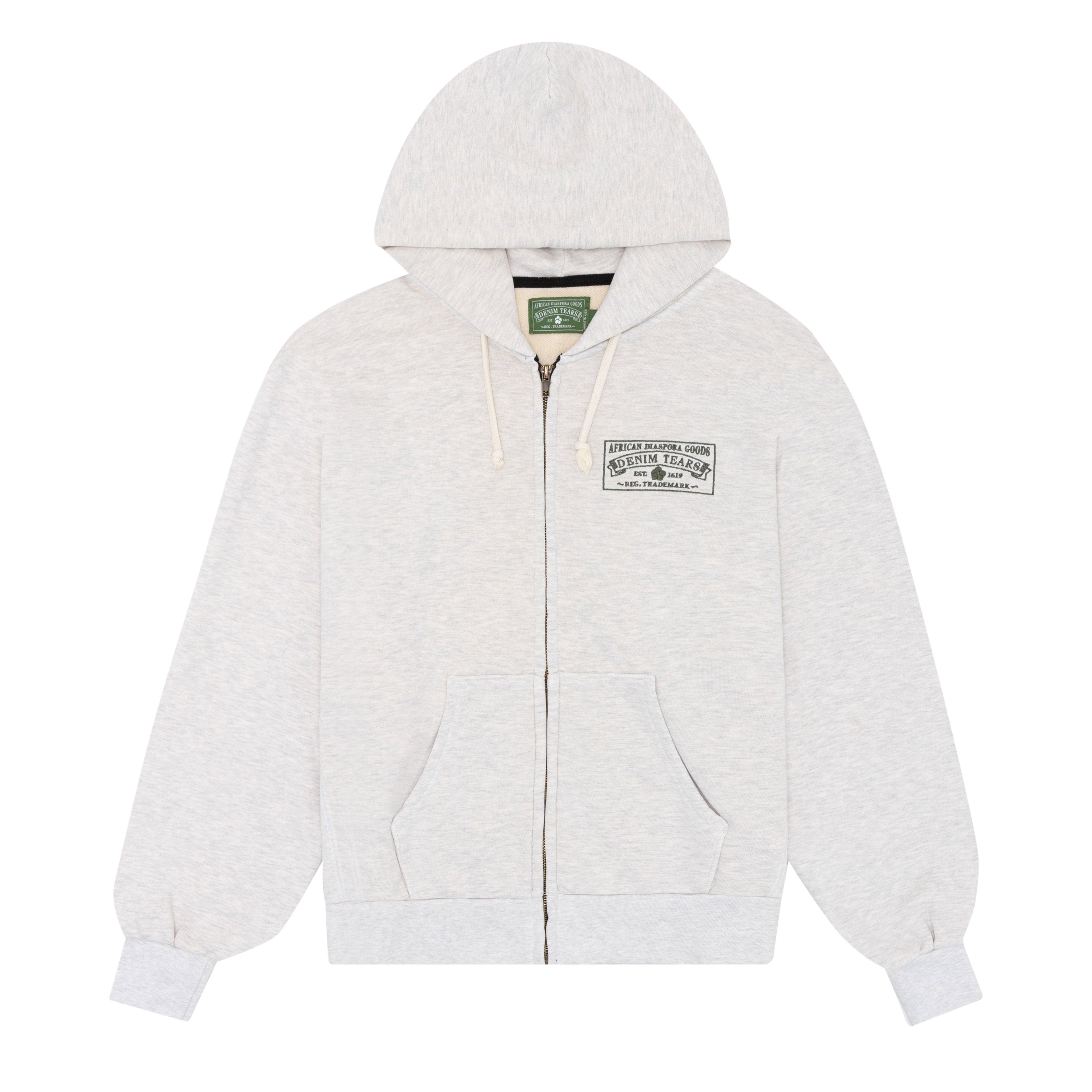 Denim Tears - Men's ADG Zip Up Hoodie - (Grey) by DENIM TEARS