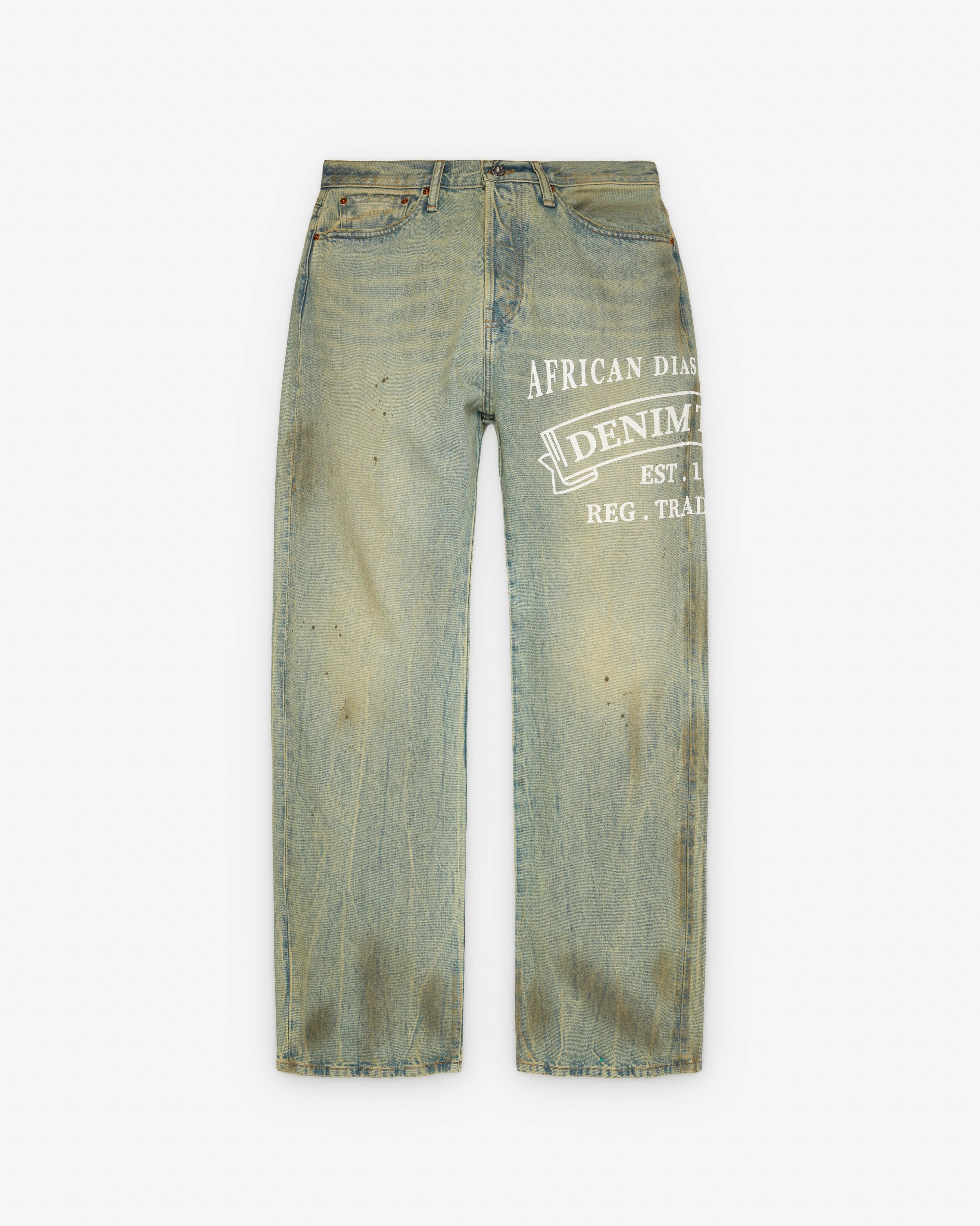 Denim Tears - Men's Baggy ADG Denim Pant - (Dirty Wash) by DENIM TEARS