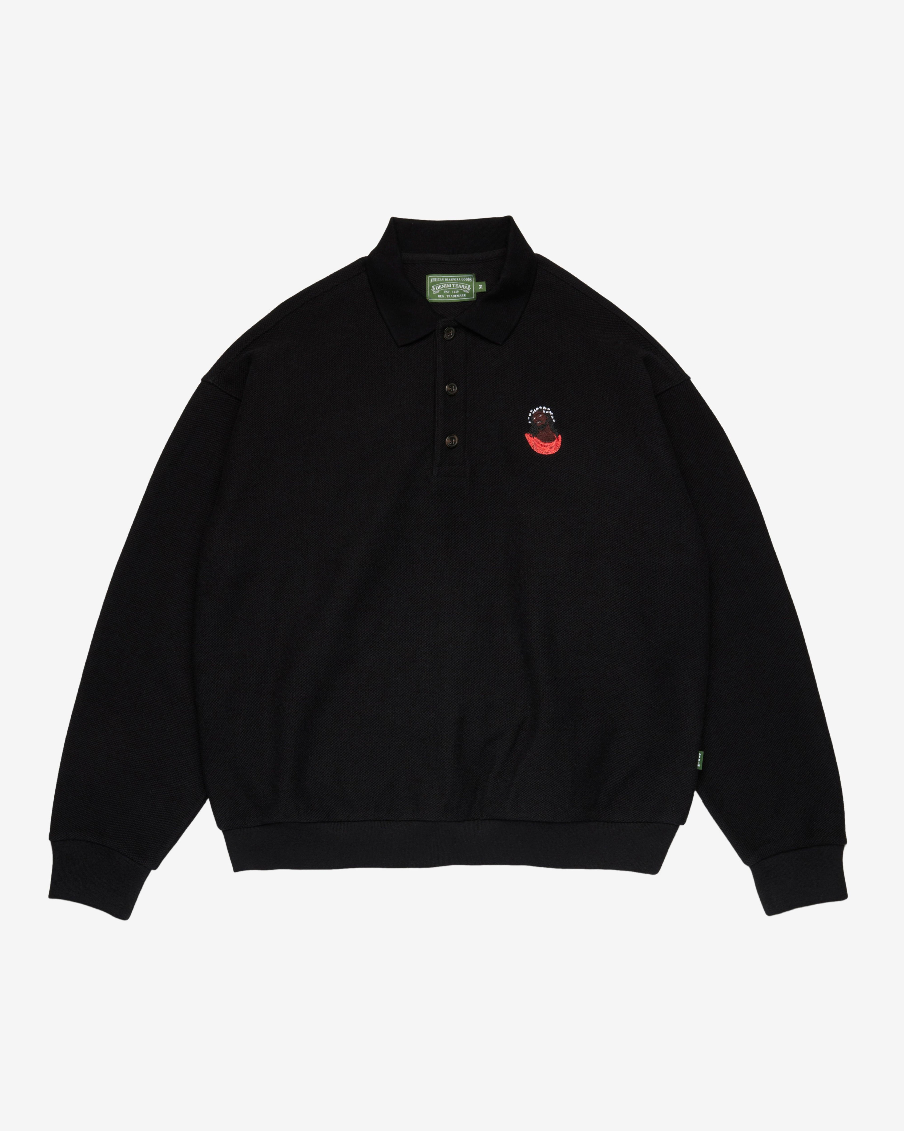 Denim Tears - Men's Biblical Polo Sweater - (Black) by DENIM TEARS