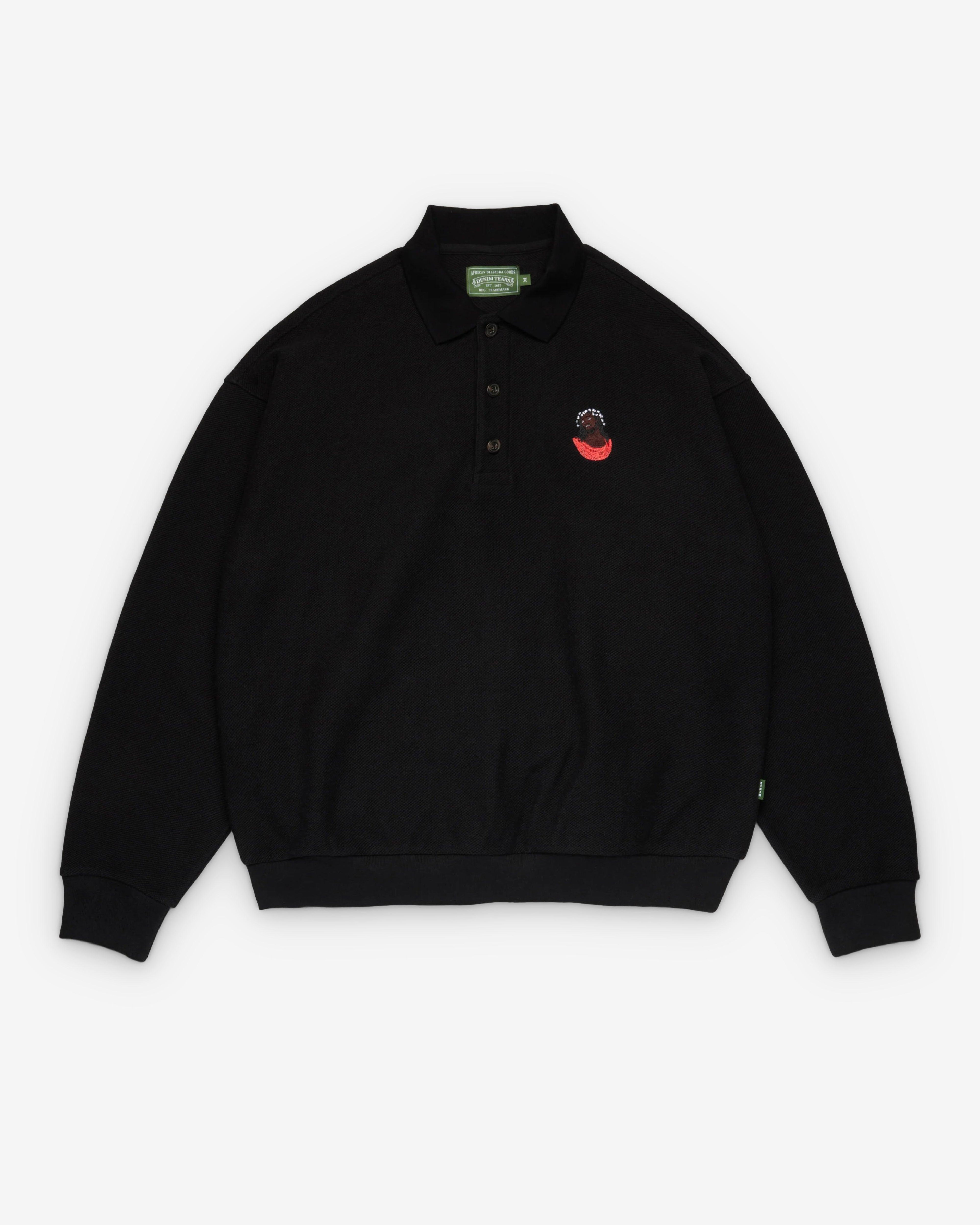 Denim Tears - Men's Biblical Polo Sweater - (Black) by DENIM TEARS