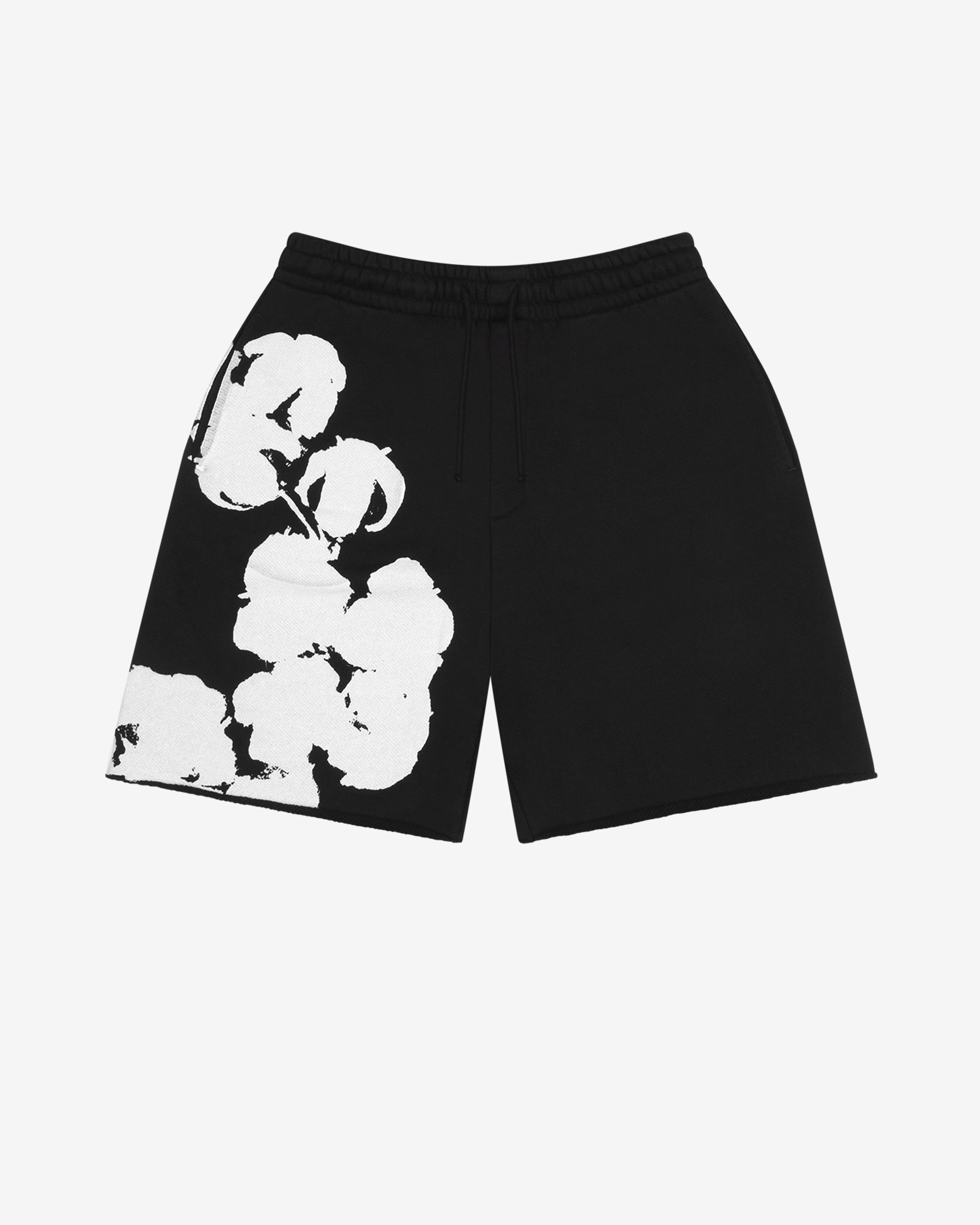 Denim Tears - Men's Big Cotton Wreath Sweat Shorts - (Black) by DENIM TEARS