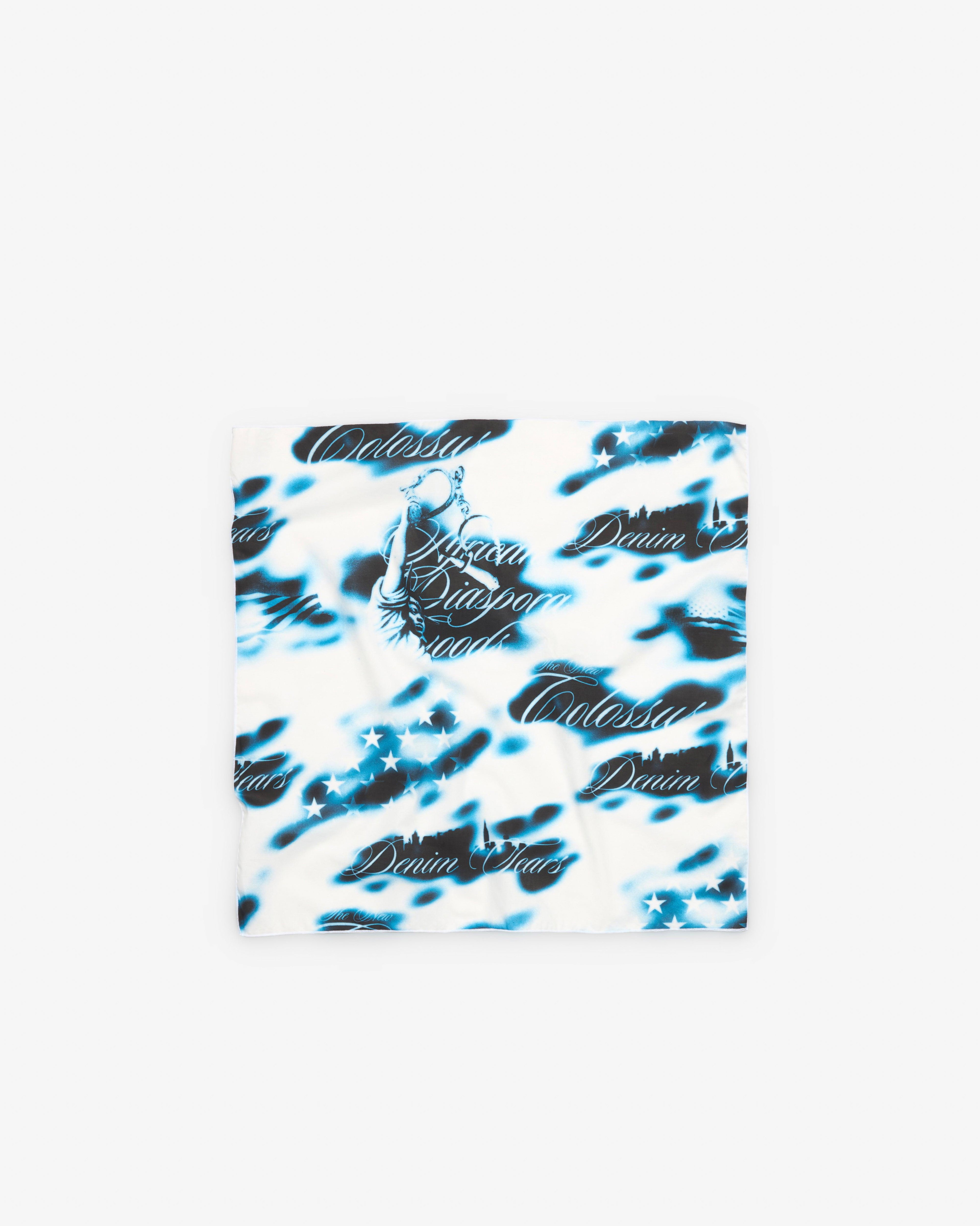 Denim Tears - Men's Cloud Camo Bandana - (Grey/Blue) by DENIM TEARS