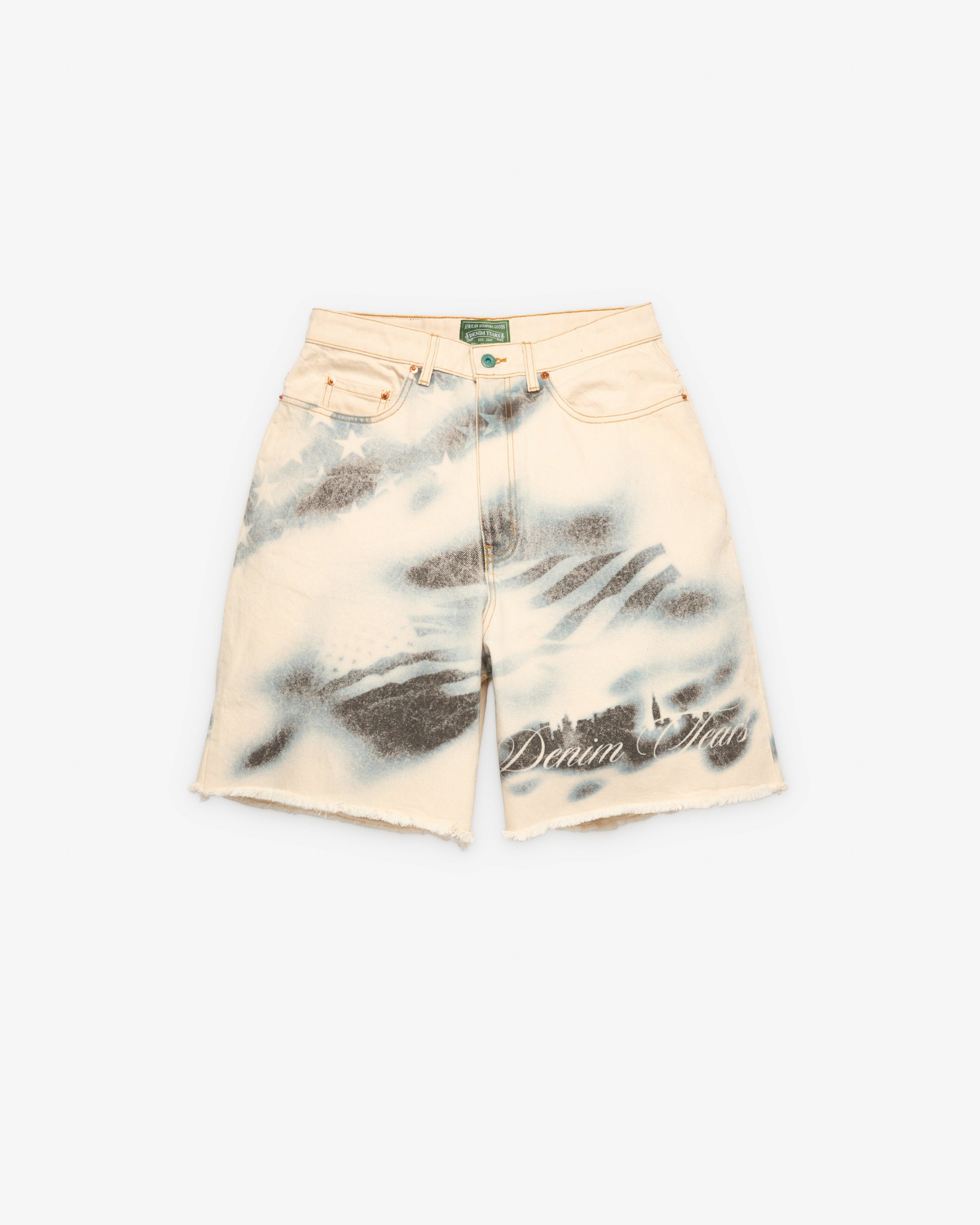 Denim Tears - Men's Cloud Camo Shorts - (Tan/Blue) by DENIM TEARS