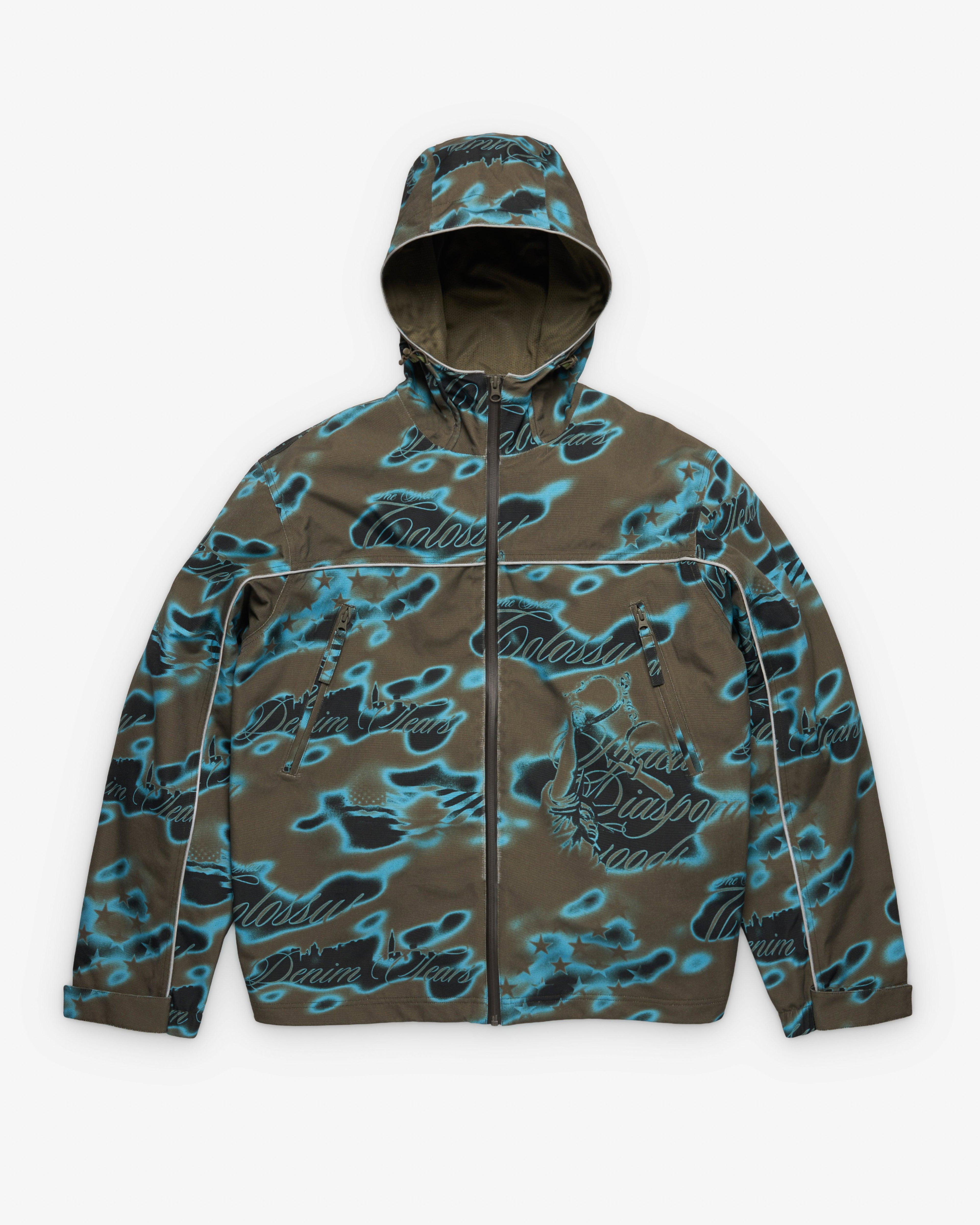 Denim Tears - Men's Cloud Camo Taped Seam Shell Jacket - (Green) by DENIM TEARS