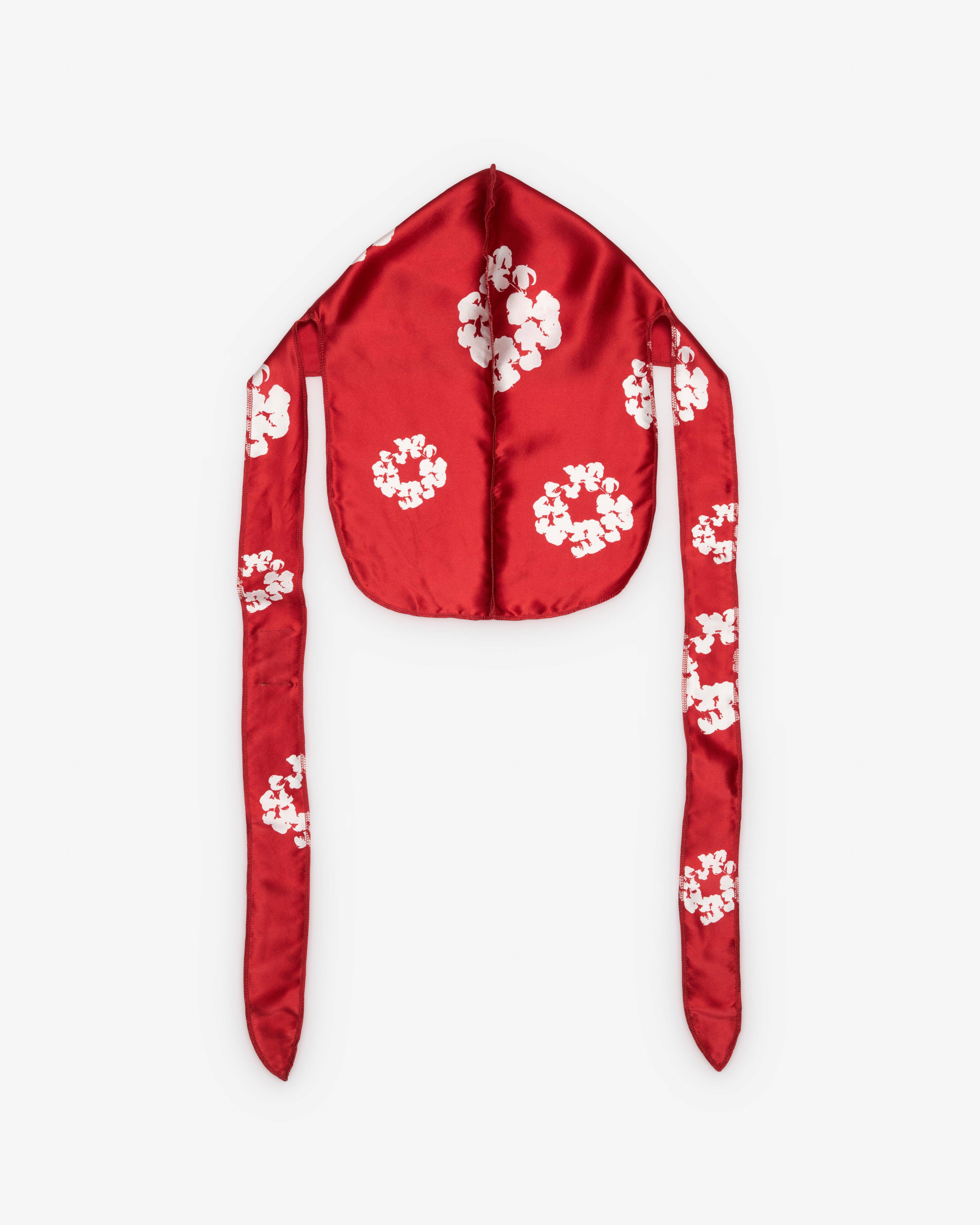 Denim Tears - Men's Cotton Wreath Durag - (Red) by DENIM TEARS