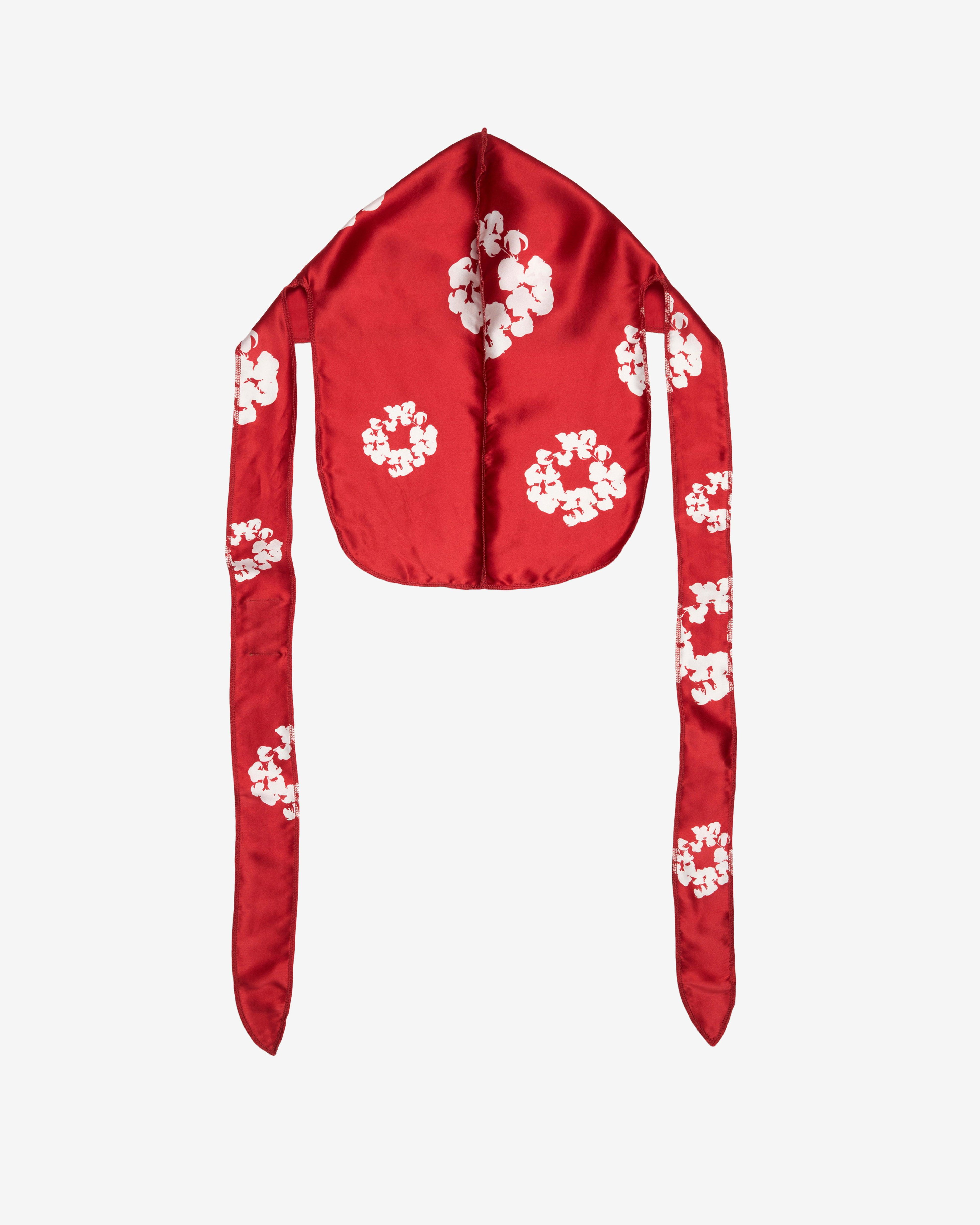 Denim Tears - Men's Cotton Wreath Durag - (Red) by DENIM TEARS