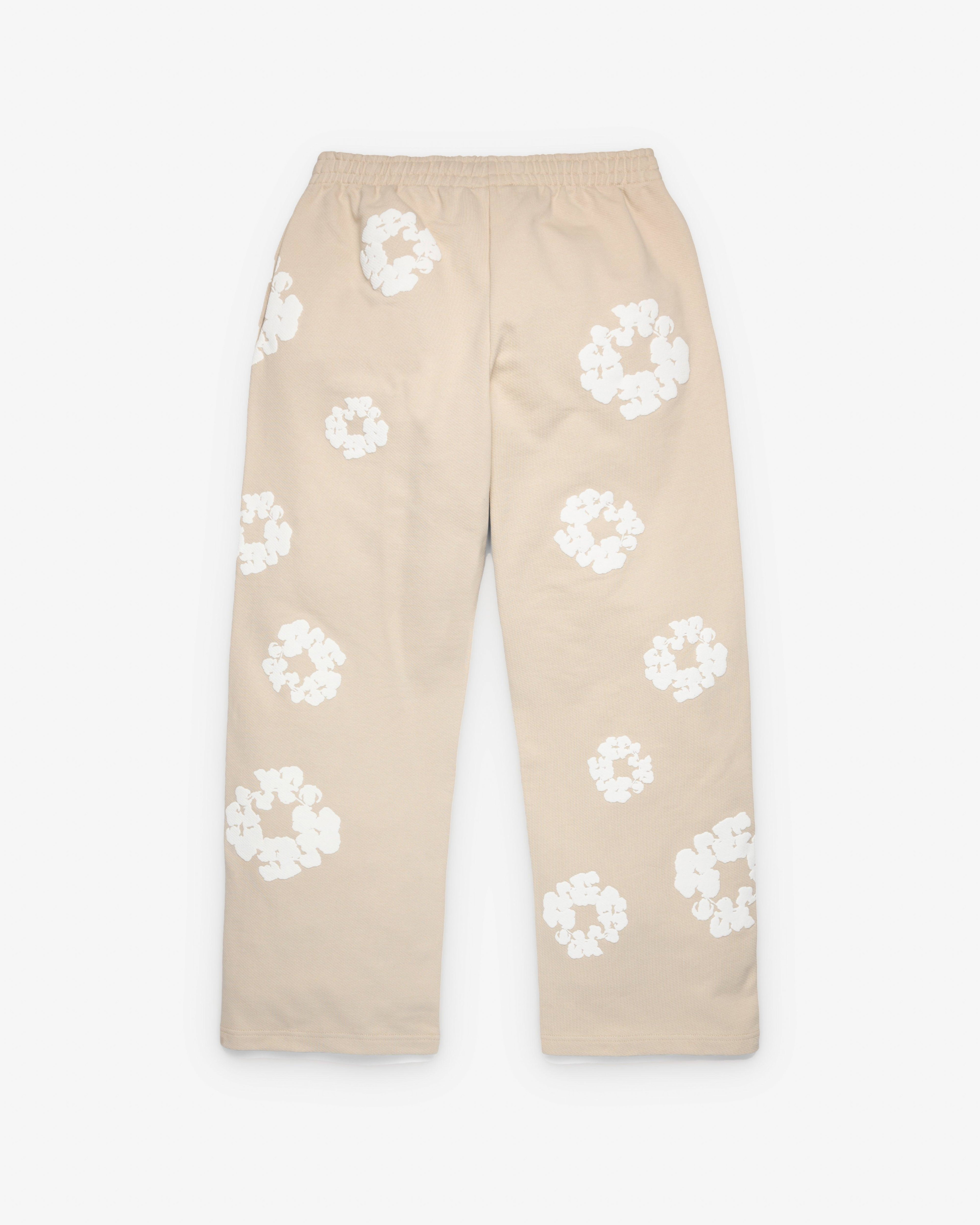 Denim Tears - Men's Cotton Wreath Open Hem Sweatpants - (Grey) by DENIM TEARS