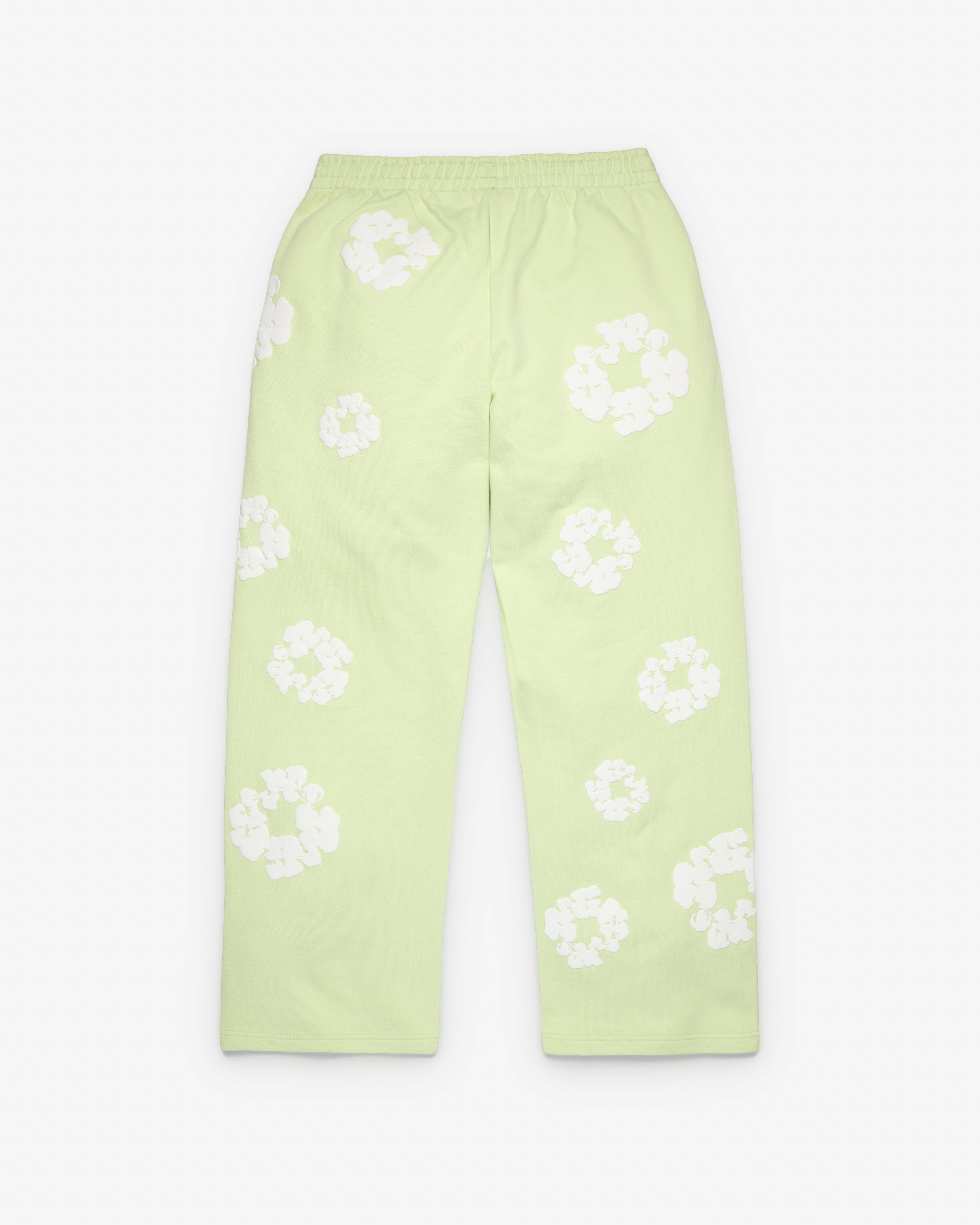 Denim Tears - Men's Cotton Wreath Open Hem Sweatpants - (Lime) by DENIM TEARS