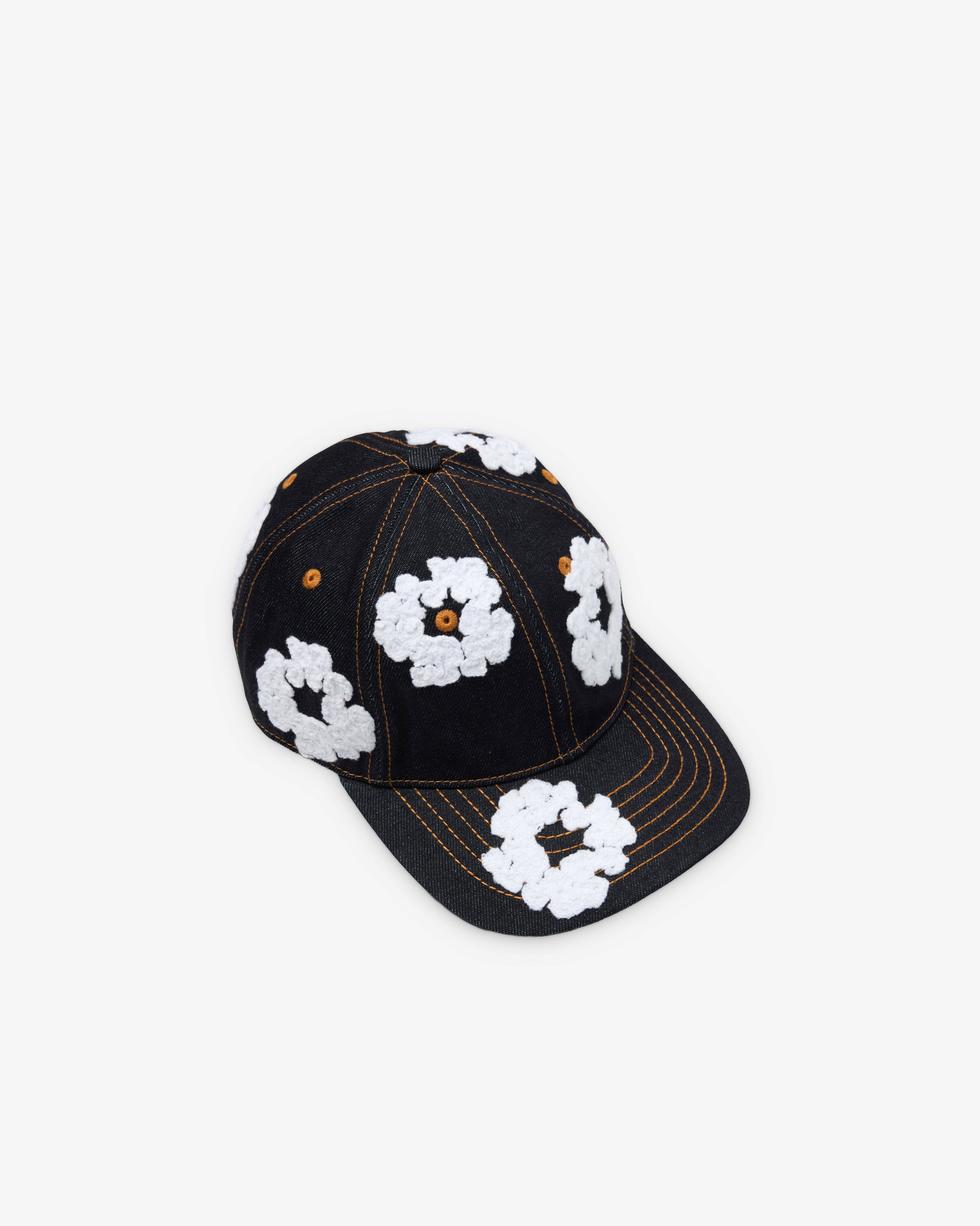 Denim Tears - Men's Cotton Wreath Raw Denim Cap - (Indigo Wash) by DENIM TEARS
