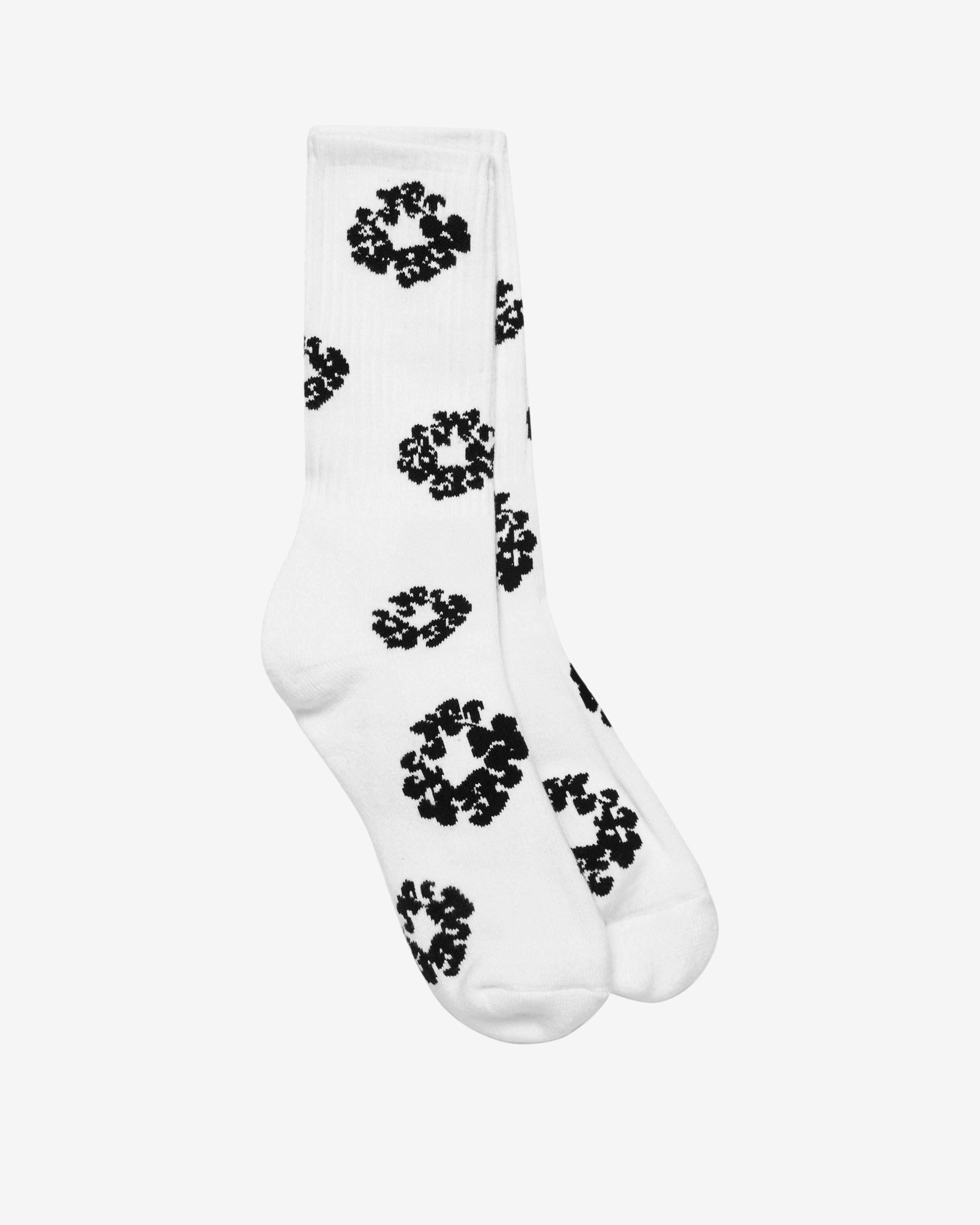 Denim Tears - Men's Cotton Wreath Socks - (White) by DENIM TEARS