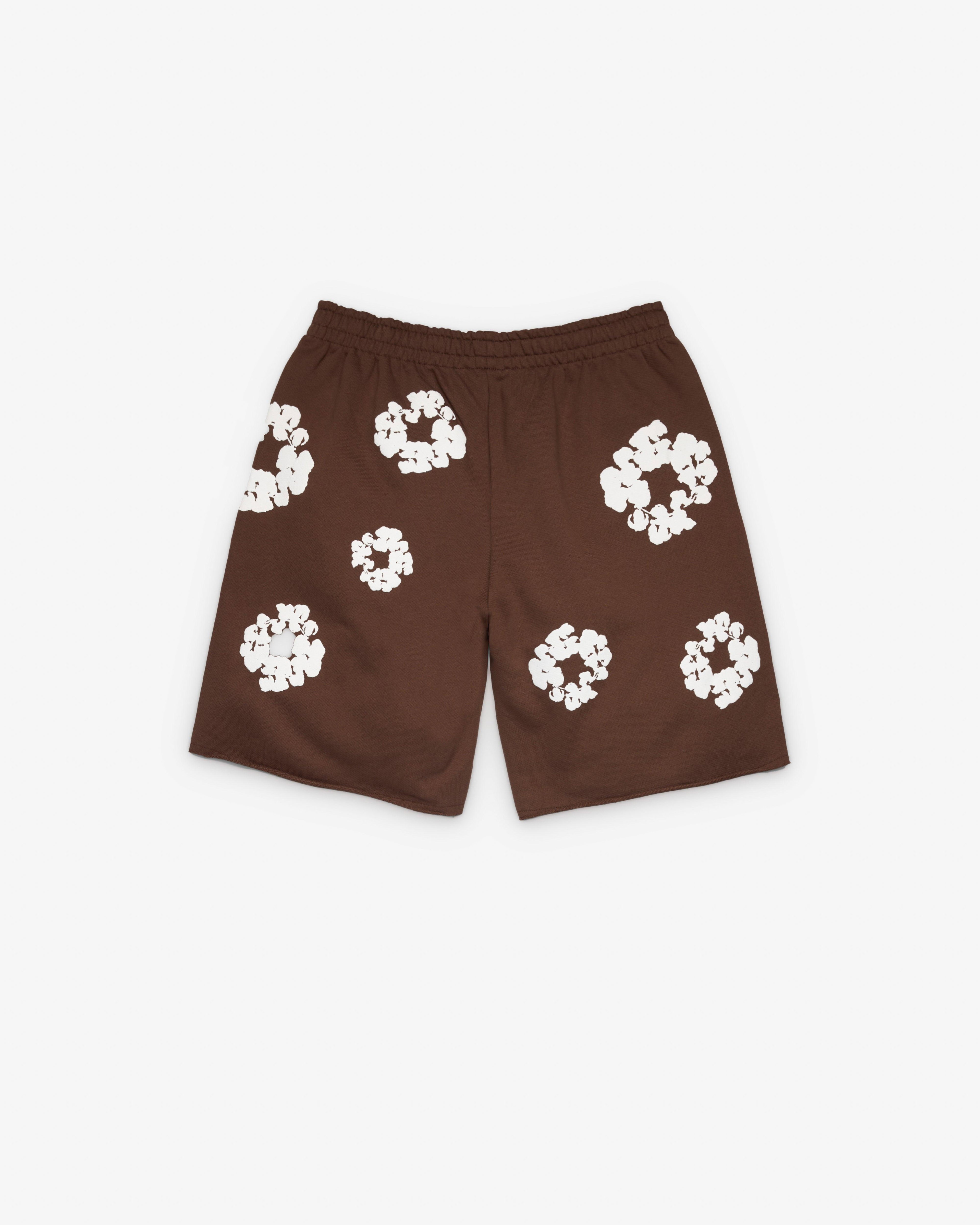 Denim Tears - Men's Cotton Wreath Sweatshort - (Brown) by DENIM TEARS