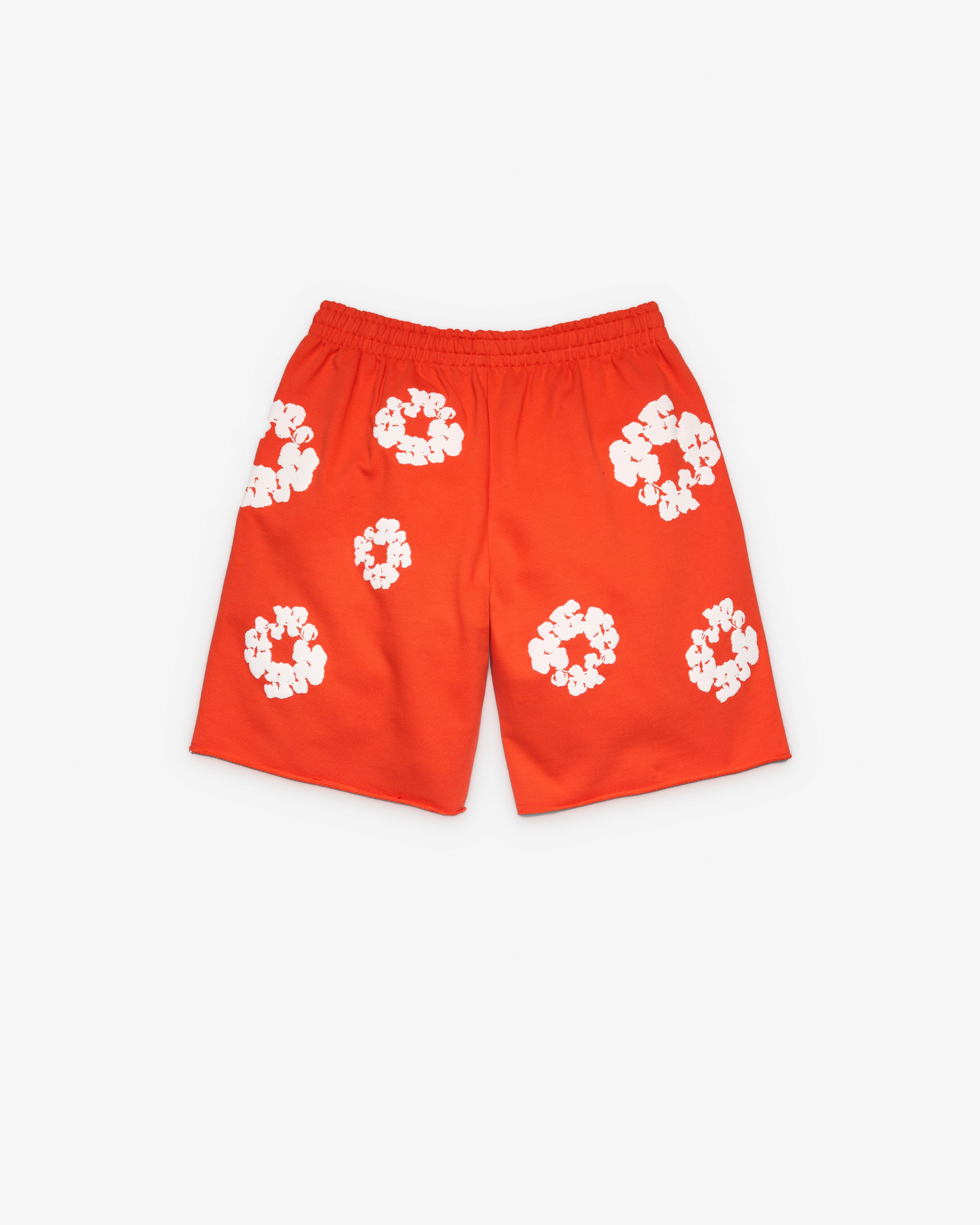 Denim Tears - Men's Cotton Wreath Sweatshort - (Orange) by DENIM TEARS