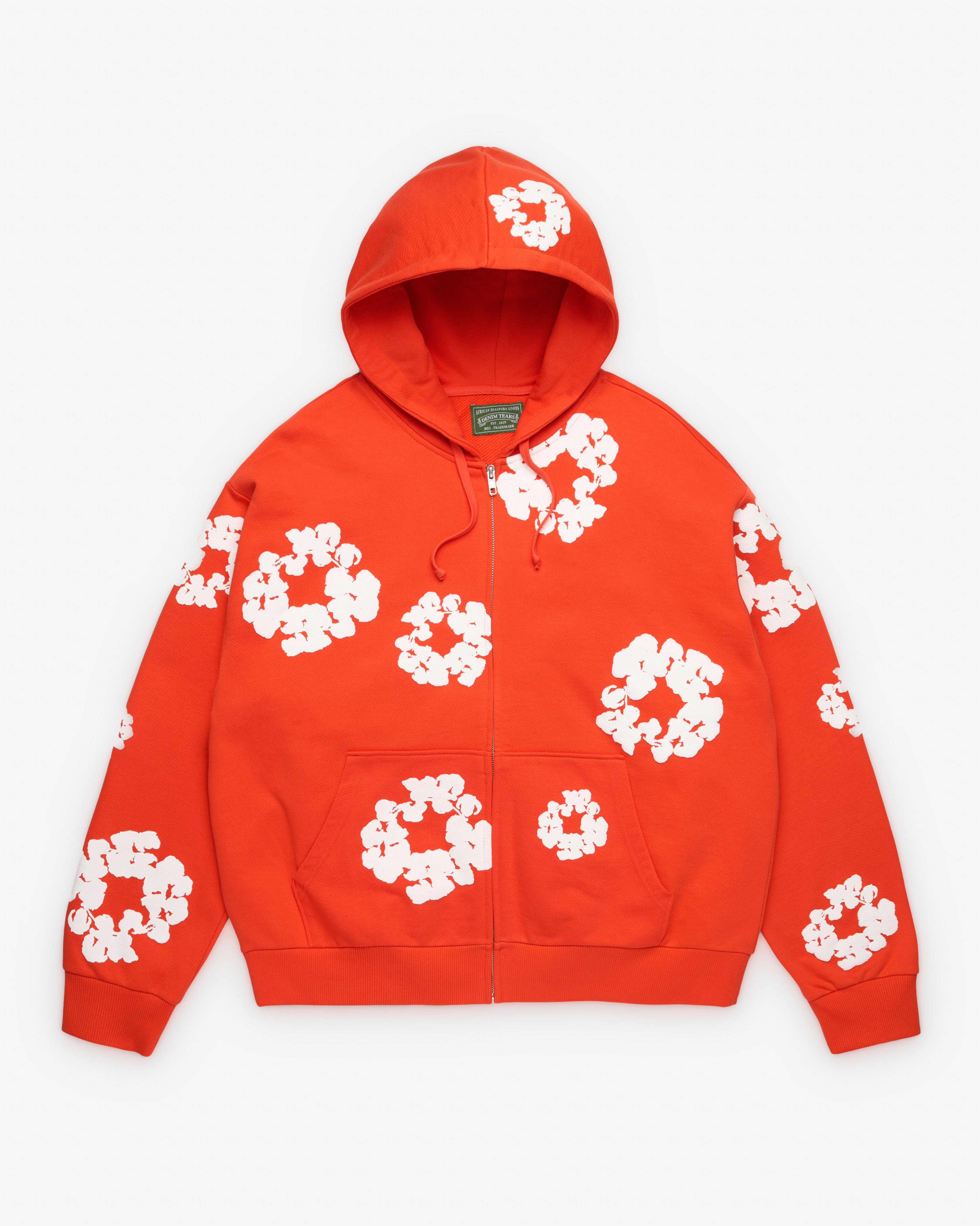 Denim Tears - Men's Cotton Wreath Zip Hoodie - (Orange) by DENIM TEARS