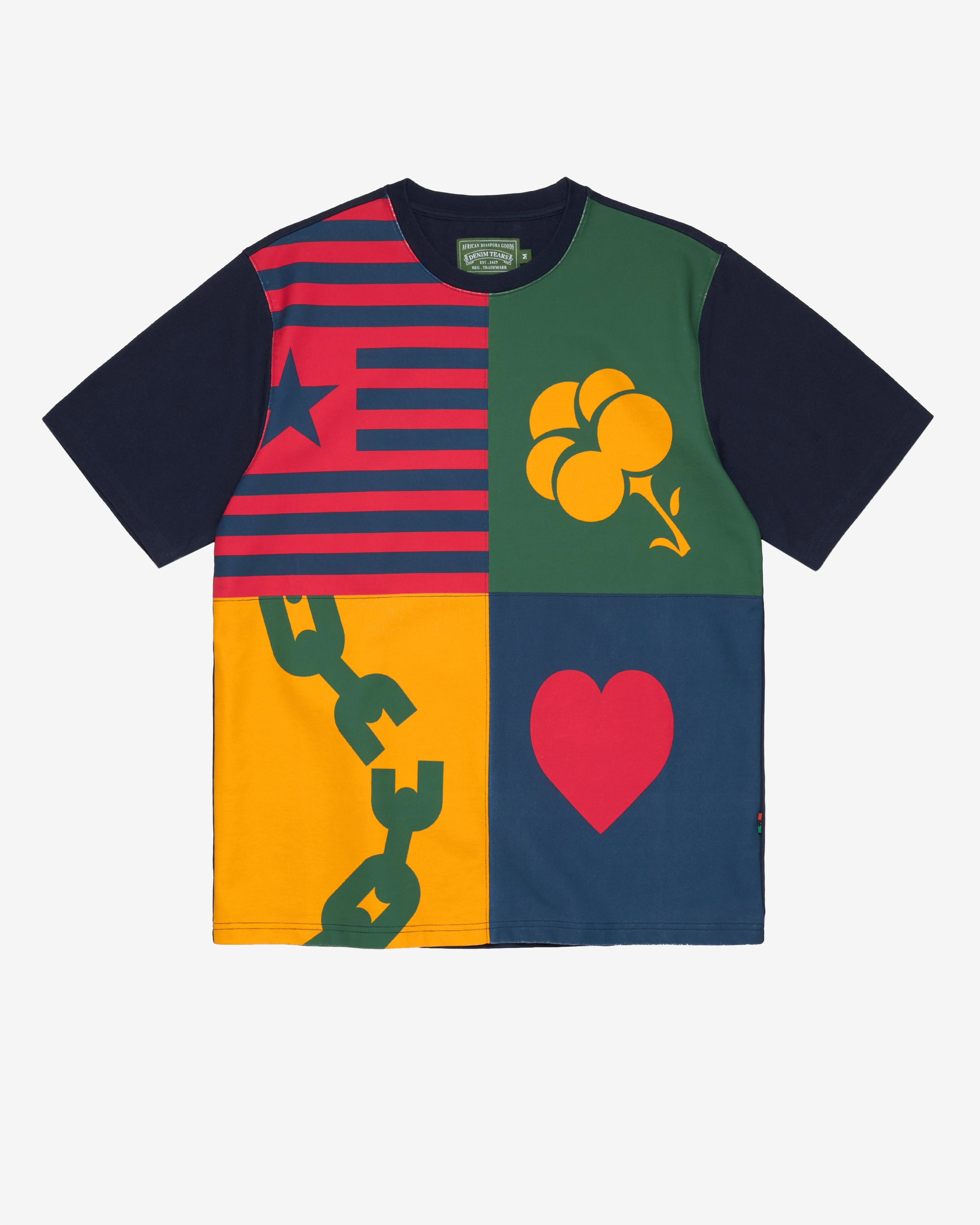 Denim Tears - Men's Crest Patchwork Tee - (Multi) by DENIM TEARS