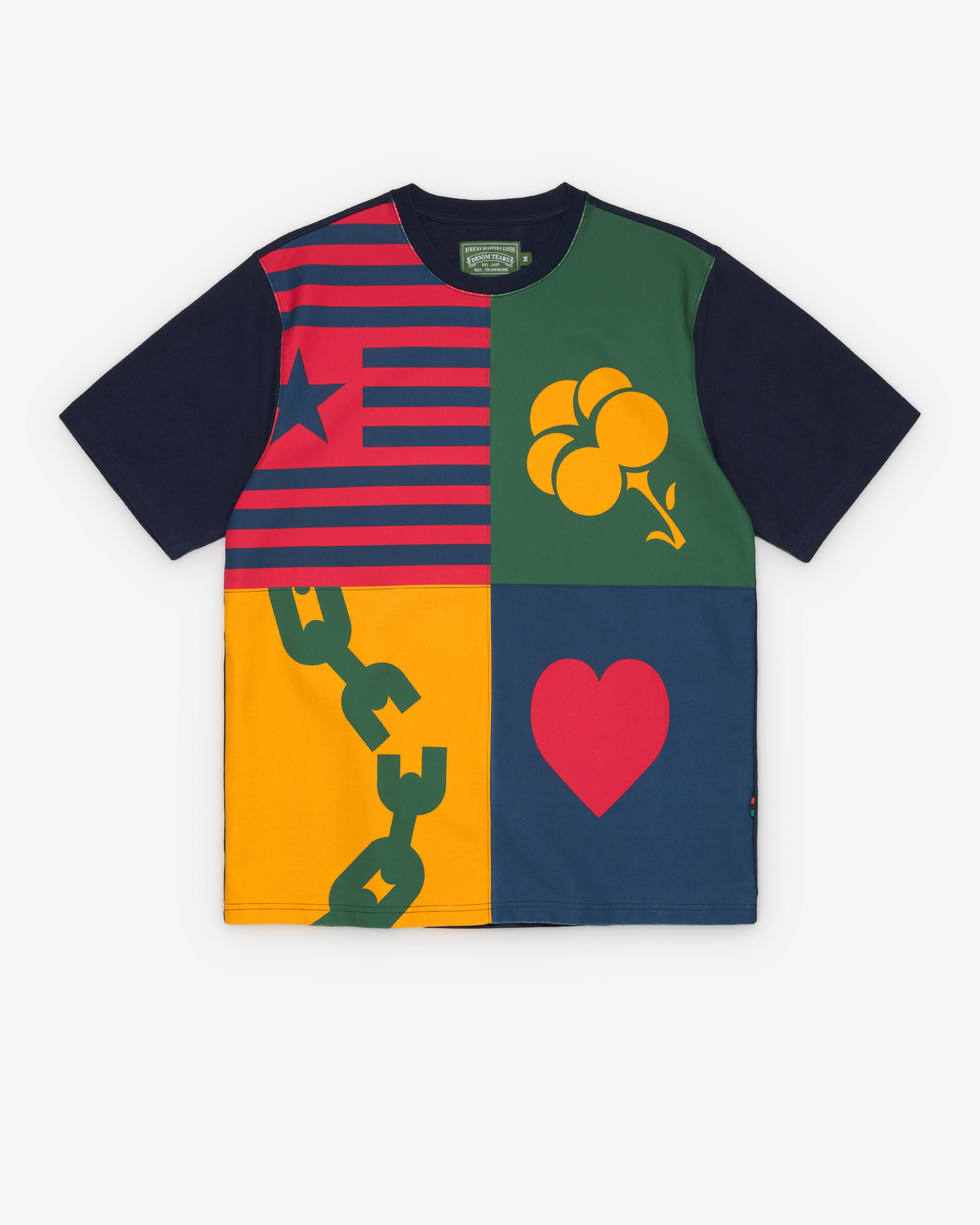 Denim Tears - Men's Crest Patchwork Tee - (Multi) by DENIM TEARS